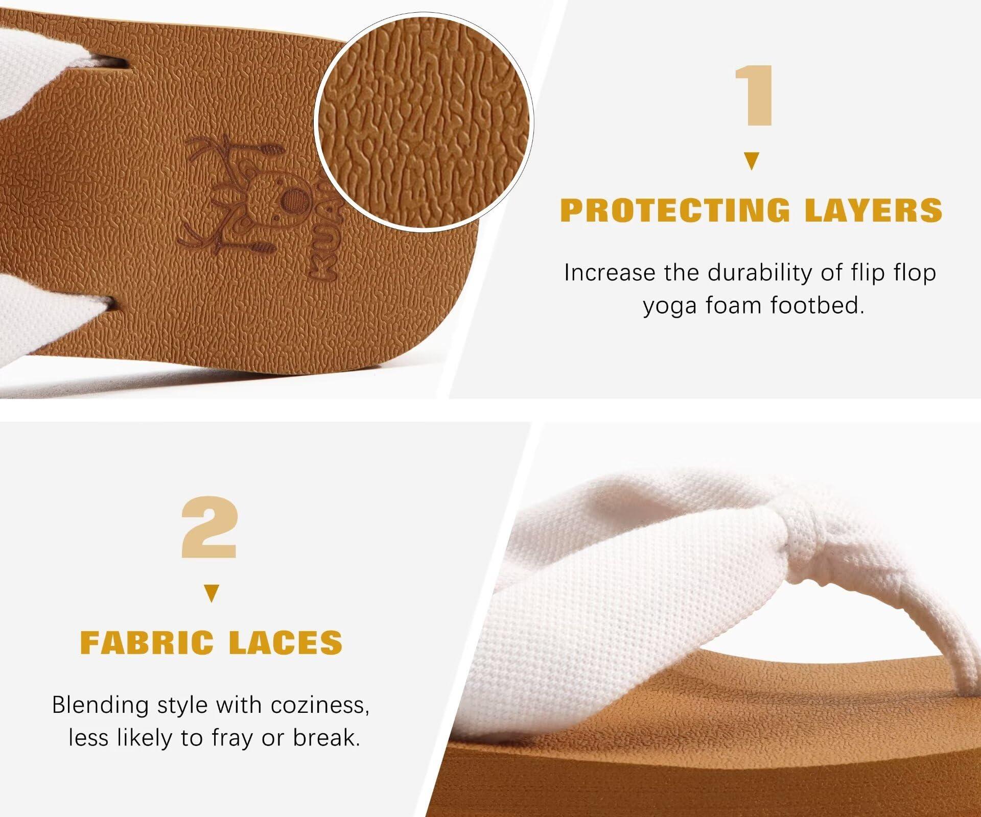 KuaiLu Flip Flops for Women with Arch Support Yoga Mat Comfortable Summer Beach Walking Thong Cushion Sandals Slip On Indoor Outdoor - Image 5