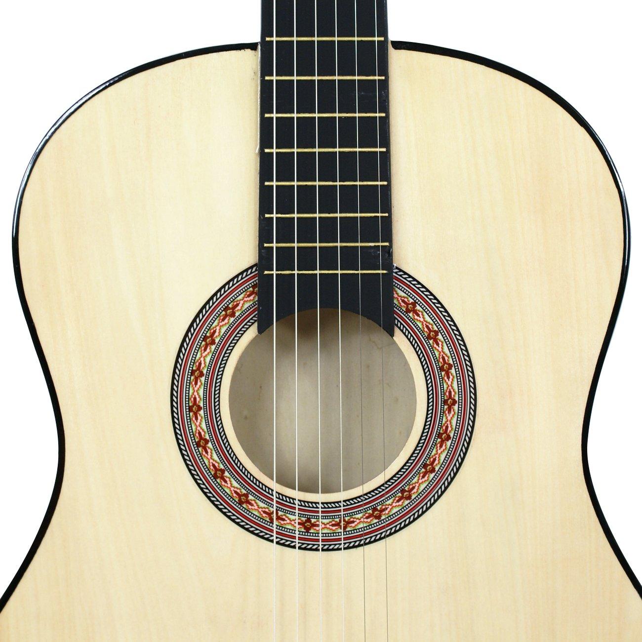 ZENY 38" New Beginners Acoustic Guitar With Guitar Case, Strap, Tuner and Pick (Natural) - Image 4