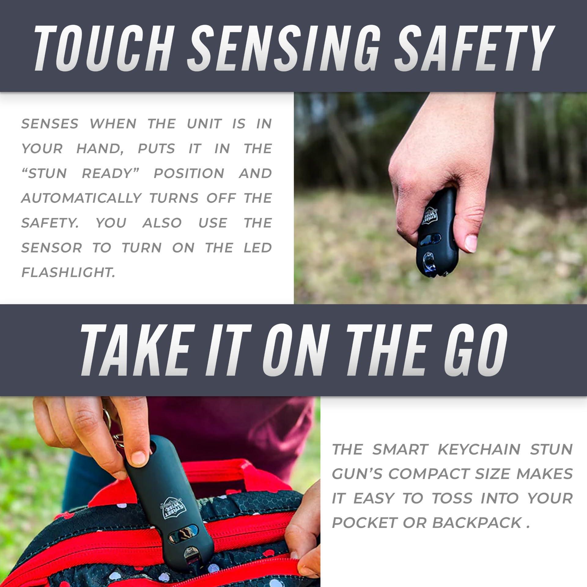 Streetwise Smart 24,000,000 Mini Stun Gun Keychain with Quick-Release, Rechargeable LED Flashlight – Self Defense Stun Gun for Women – Touch-Sensing Safety, Portable Personal Protection - Image 2