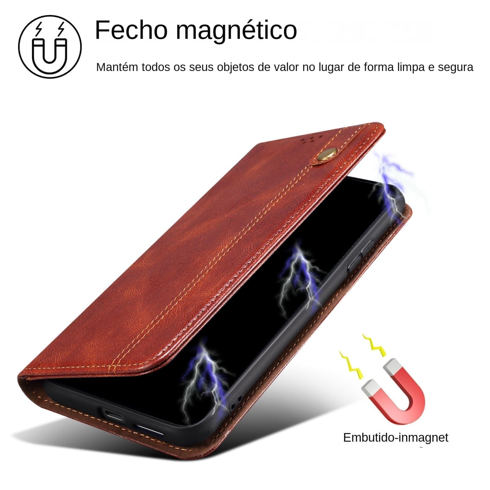 GuluGuru for iPhone 16 Pro Max Waxy Leather Phone Case, Retro Oil Wax Style with Stitching Folio Flip Ultra Thin Slim Magnetic Cover, Multi Hidden Credit Card Holder Cash Slot, Stand Support - Image 3