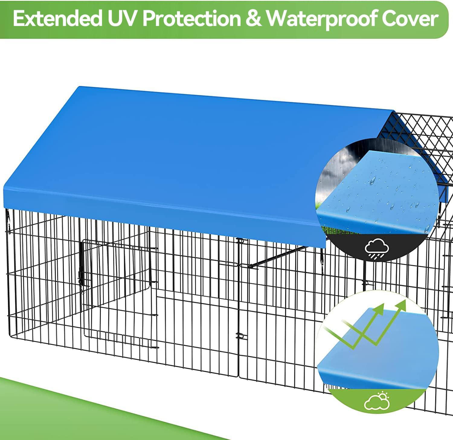 INJOPEXI Metal Chicken Coop 130"×40"×39" Chicken Runs for Yard with Cover Chicken Playpen Enclosure Chicken Pen Kennel Duck Coop Cage for Outdoor Backyard Farm Rabbit Dog Cat Small Animal Poultry - Image 6
