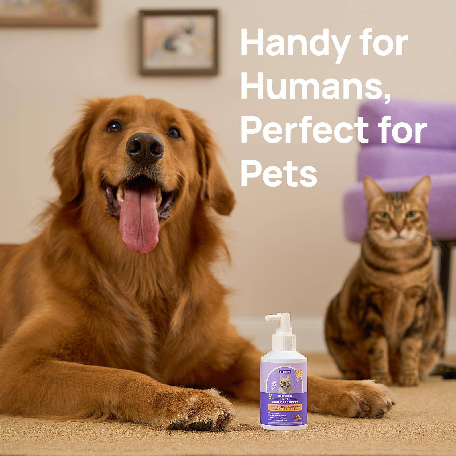 HICC PET Oral Care Spray for Dogs and Cats, Pet Breath Dental Care Spray, Dog Gingivitis Treatment, Fight Bad Breath Caused by Plaque and Gum Redness, Dog Tooth Brushing Kit, 5.1 Fl Oz - Image 7