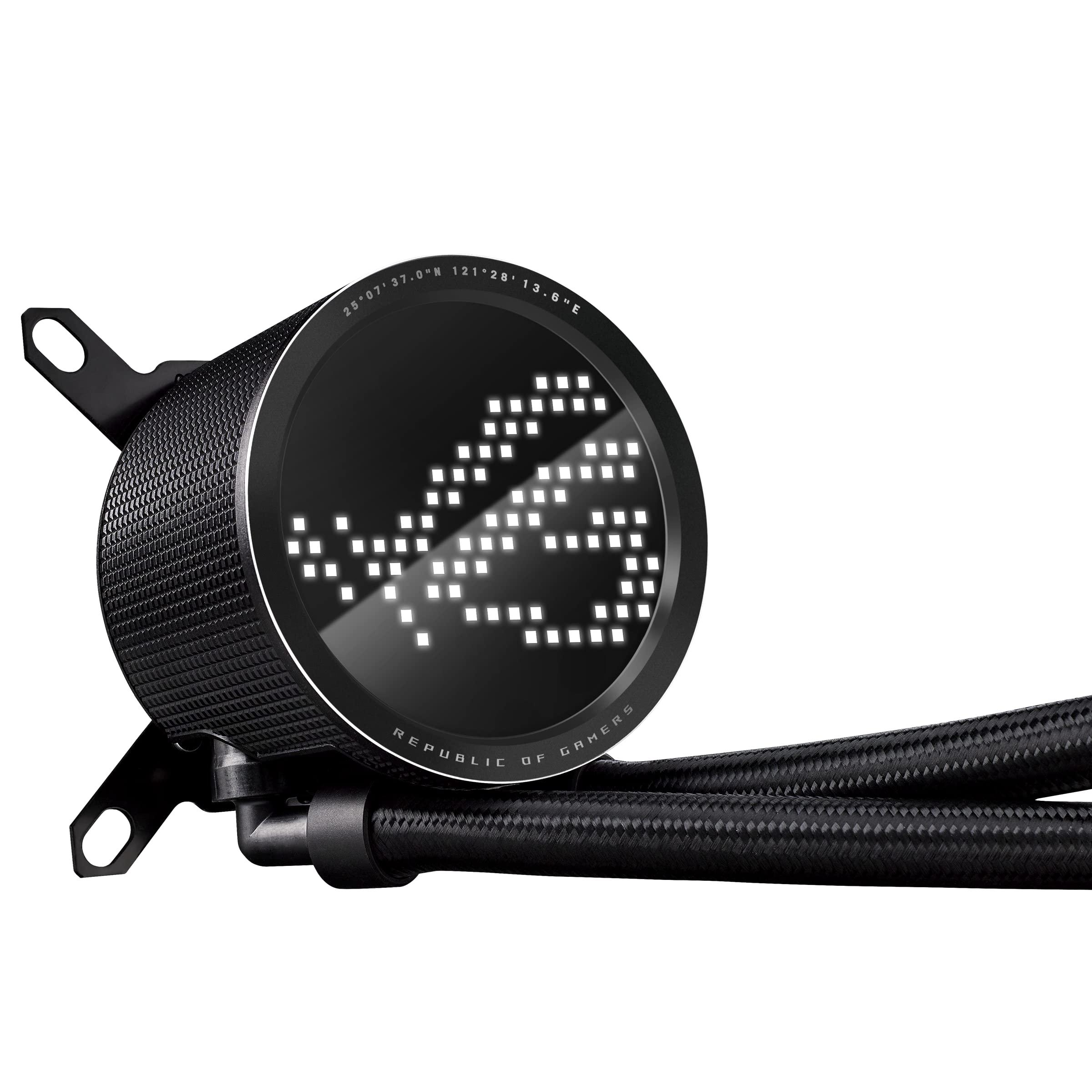 ASUS ROG RYUO III 360 ARGB All-in-one AIO Liquid CPU Cooler 360mm Radiator, Asetek 8th gen Pump Solution, Anime Matrix™ LED Display and ROG AF 12S ARGB Fan. - Image 7