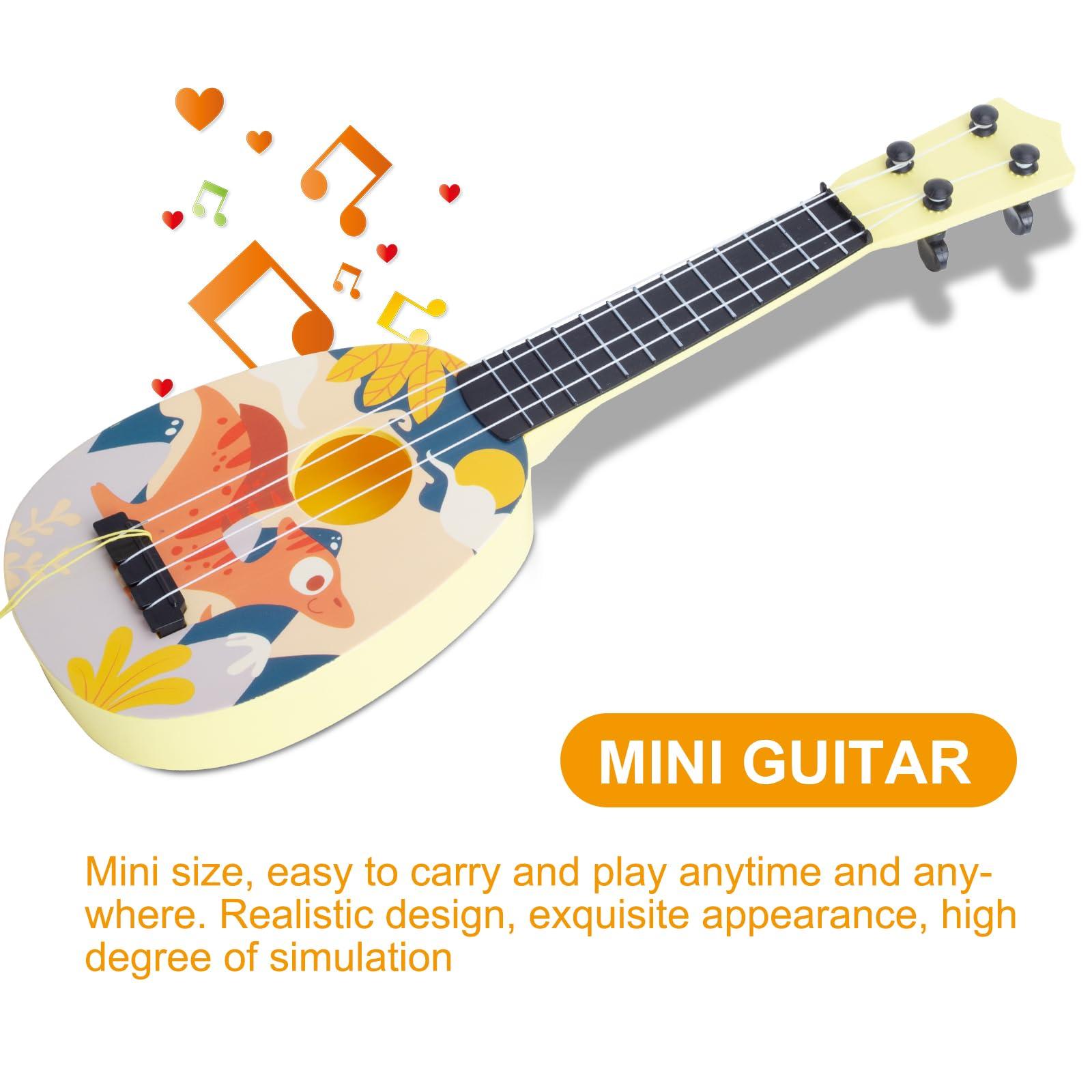 YOLOPLUS+ Kids Toy Ukulele, Kids Guitar Musical Toy,17 Inch 4 Steel Strings, with Pick, Kids Play Early Educational Learning Musical Instrument Gift for Preschool Children (17 inch Yellow Color) - Image 7