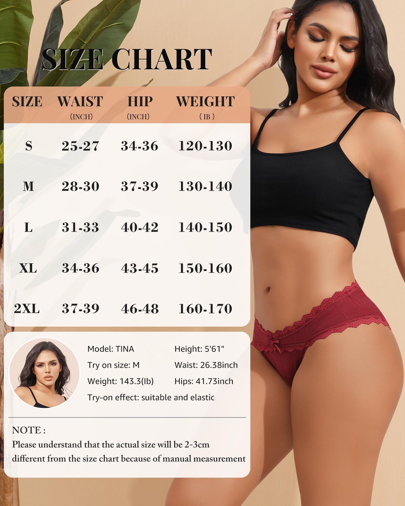 LEVAO Womens Underwear Cotton Cheeky Bikini Panties Lace Stretch Hipster Ladies Briefs Multipack S-XXL - Image 4