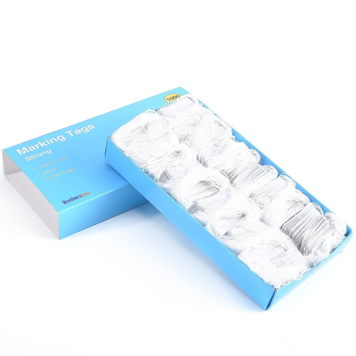 Brothersbox Price Tags with String Attached, 1000pcs White Marking Merchandise Strung Tags Writable Label Hang Tags for Pricing Gift Jewelry Clothing Yard Sale Garage Supplies 1.75 x 1.093 inch - Image 3
