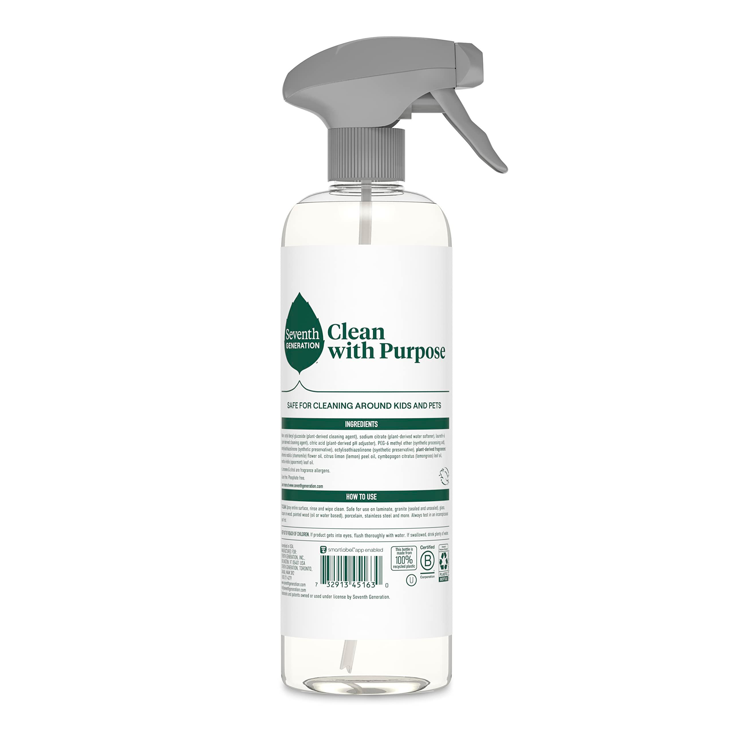 Seventh Generation All Purpose Cleaning Spray Surface Cleaner Lemon Chamomile scent Cuts Grease 23 oz, Pack of 4 - Image 2