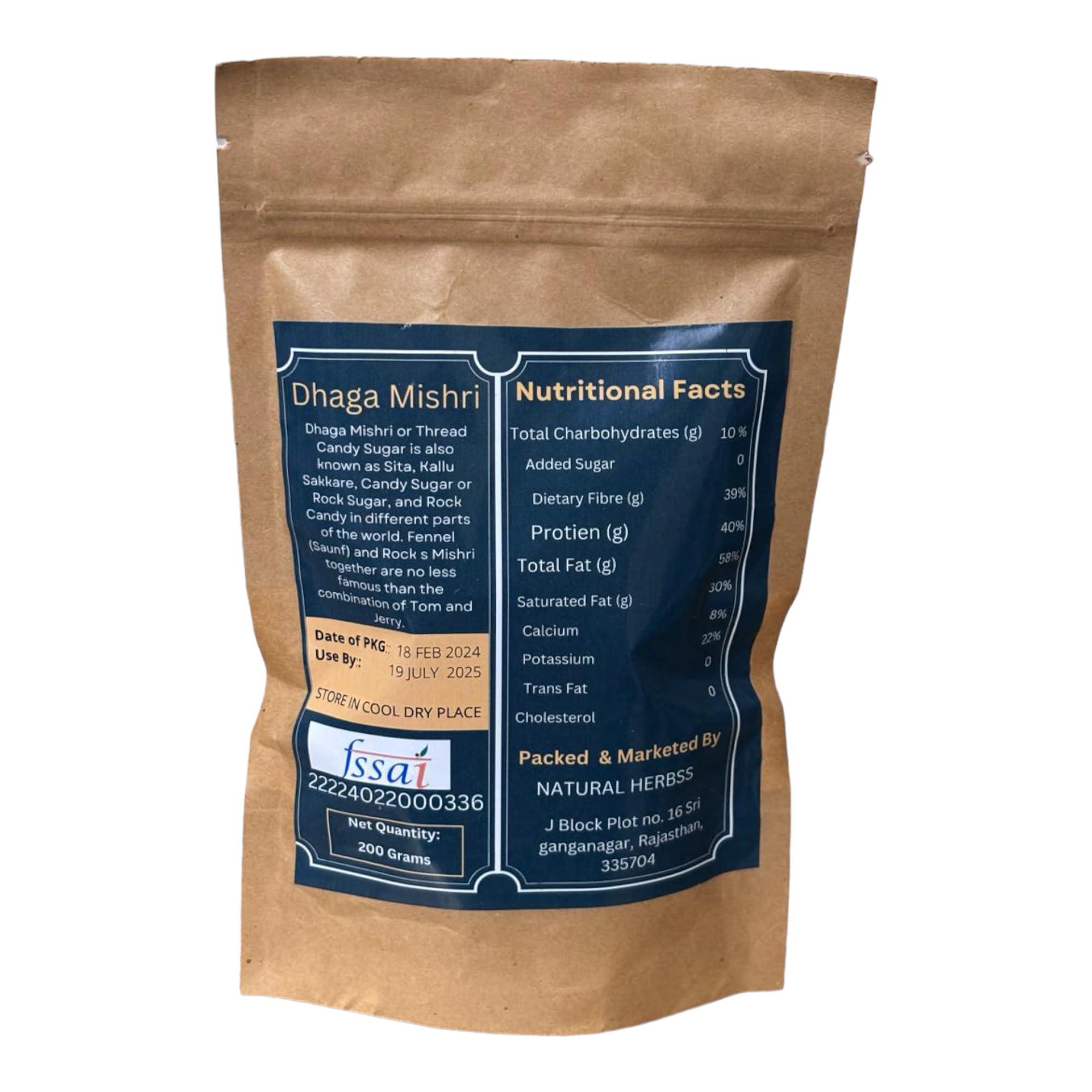 Generic Dhaga Mishri, Pure Rock Sugar Thread Crystals, 200gm Clear Rock Candy Crystals, For Sweets Pooja Puja & Prasad, Fresh Sugar Crystals, White Mishri Rock - Image 2