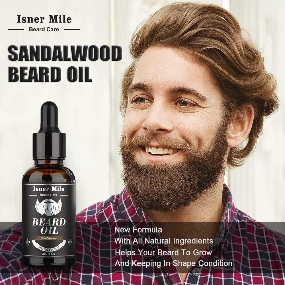 Isner Mile Beard Grooming Kit for Men: Trimming Sets with Beard Wash/Shampoo - Oil - Balm - Brush - Comb - Scissors & Storage Bag, Valentines Birthday Fathers Gifts for Dad Men Husband Boyfriend - Image 5