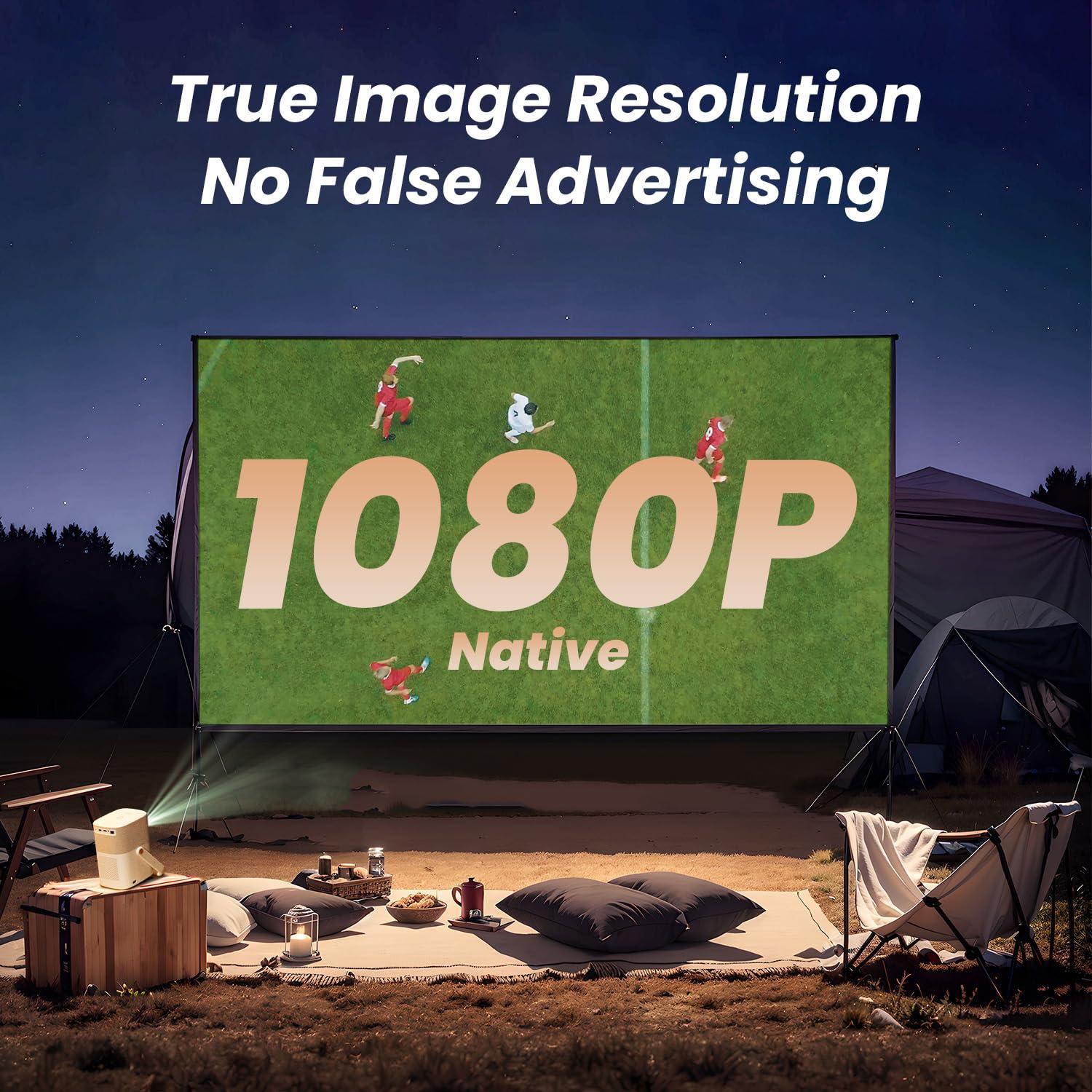 [Sound by JBL & Built-in Battery] Yaber T2 Outdoor Projector with WiFi 6 and Bluetooth, Native 1080P Smart Movie Portable Projector for Inside and Outside, Compatible with TV Dongle (Not included) - Image 3