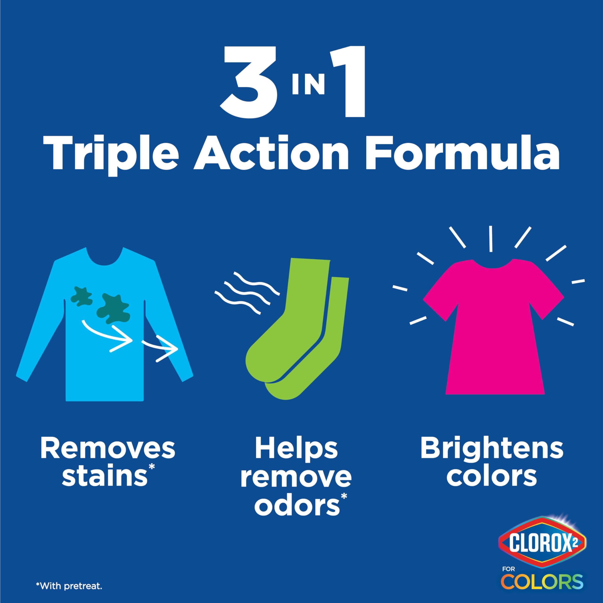 CLOROX 2 for Colors - Stain Remover and Color Brightener Packs, 40 Count (Packaging May Vary) - Image 2