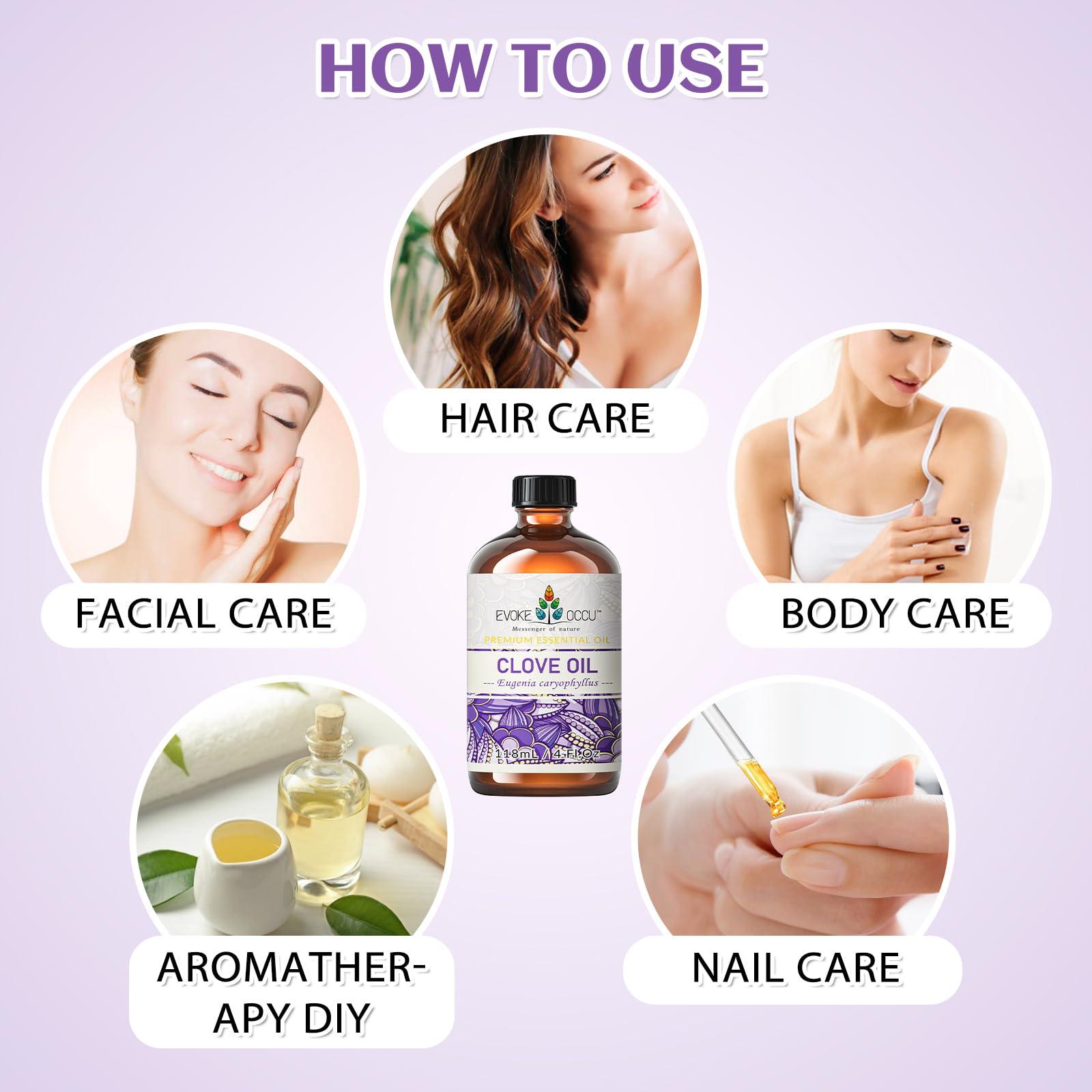 EVOKE OCCU Clove Oil for Teeth and Gums - Oral Care, Toothache Relief & Fresh Breath - DIY Mouthwash - 4 Fl Oz - Image 5