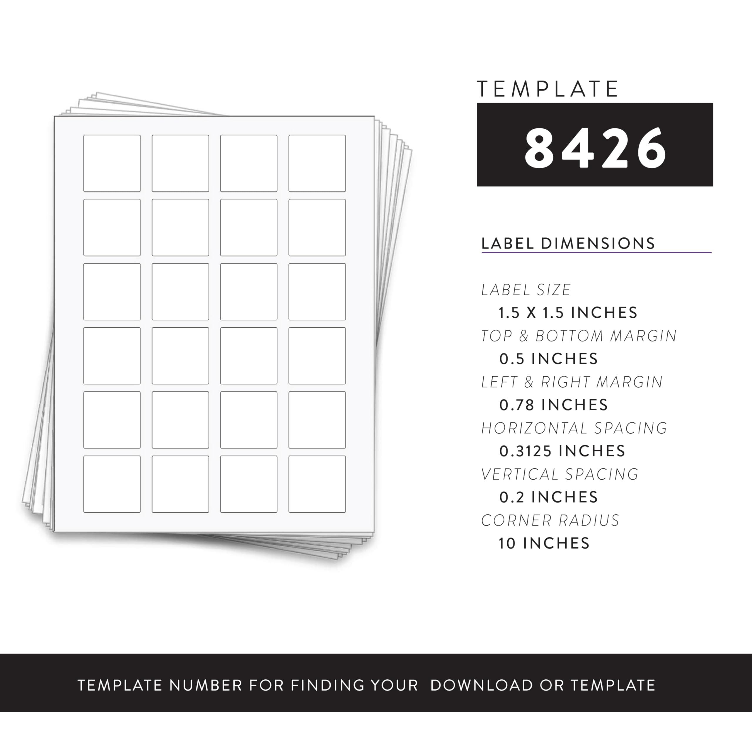 240 Square Waterproof Labels for 50 ml Bottles, 1.5 in. | White Waterproof Vinyl for Inkjet Printers - Image 3