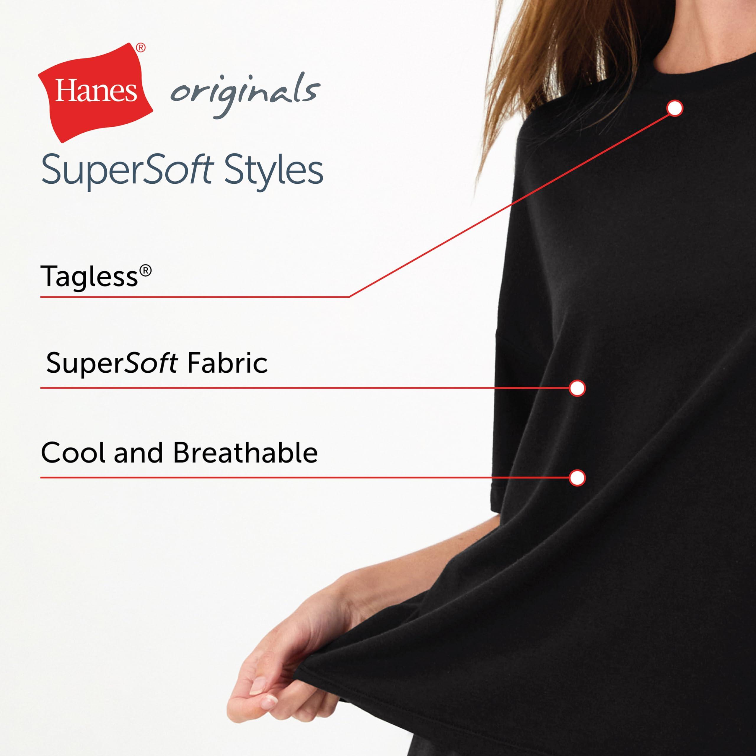 Hanes Women's Originals 2 Piece Lounge, Comfywear Supersoft Boxy T-Shirt & Sleep Shorts Loungewear Set - Image 4