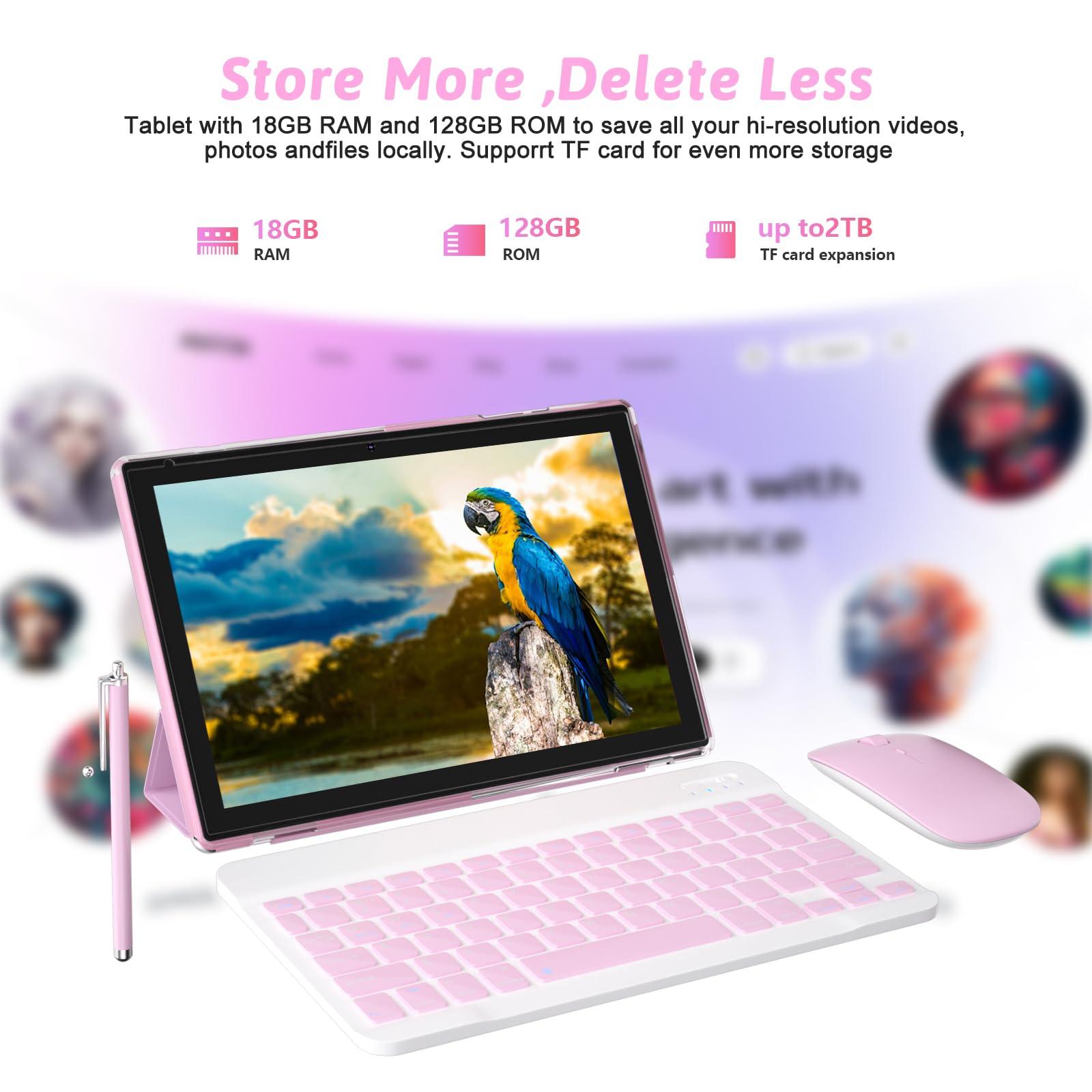Android 15 Tablet 10 inch Tablet 2 IN 1Tablets with Keyboard Mouse Case Stylus 18GB RAM 128GB ROM 2TB Expand, Android 15(NOT GO) 10.1" IPS 6000mAh Battery Bluetooth Dual Camera 5G-WiFi Wifi6 Tablets. - Image 2