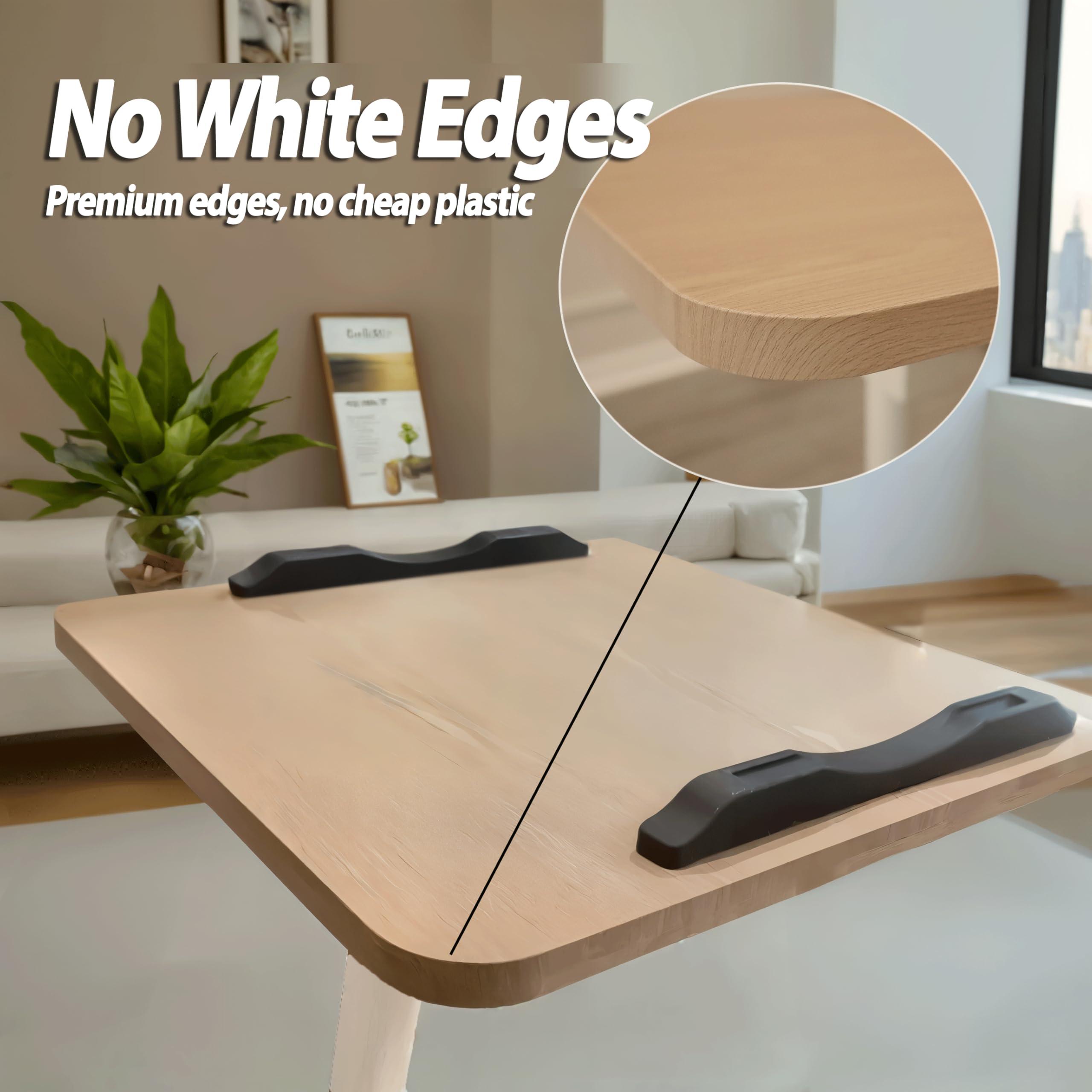 Adjustable Mobile Standing Desk - Height Adjusts from 23" to 35" with Lockable Wheels - Sleek Oak Finish - Standup Desk for Remote Work, Study & Relaxation - Rolling Design - Image 5