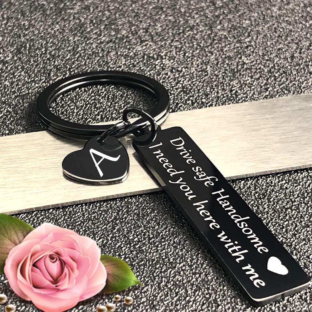 SSLBeryl Drive Safe Keychain for Him | I Need You Here With Me Keychain for Men Boyfriend Husband Anniversary Birthday Gifts - Image 2