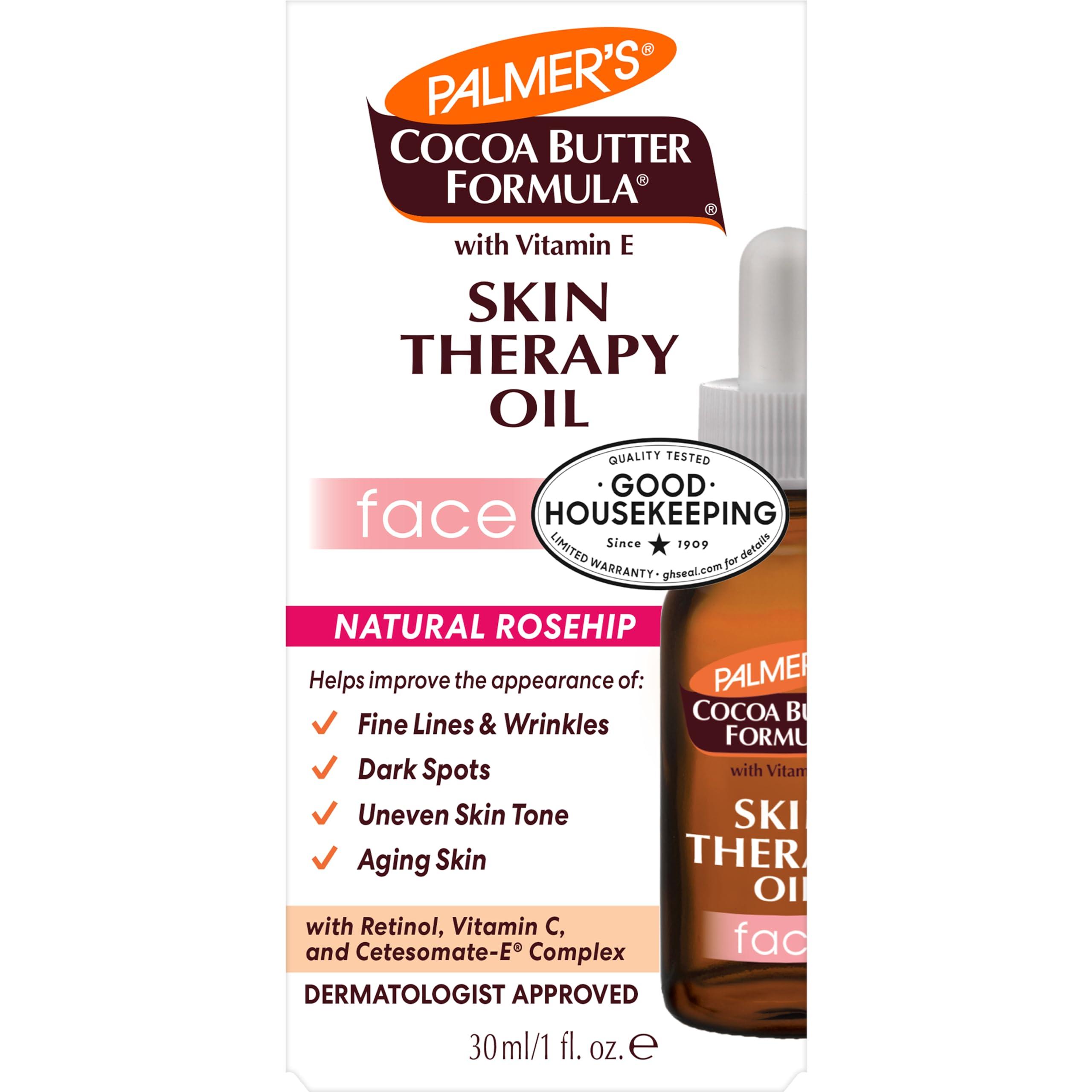 Palmer's Cocoa Butter Formula Moisturizing Skin Therapy Oil for Face with Vitamin E, C & 10 Pure Facial Oil Blend, Rosehip Fragrance, 1 Ounce - Image 4