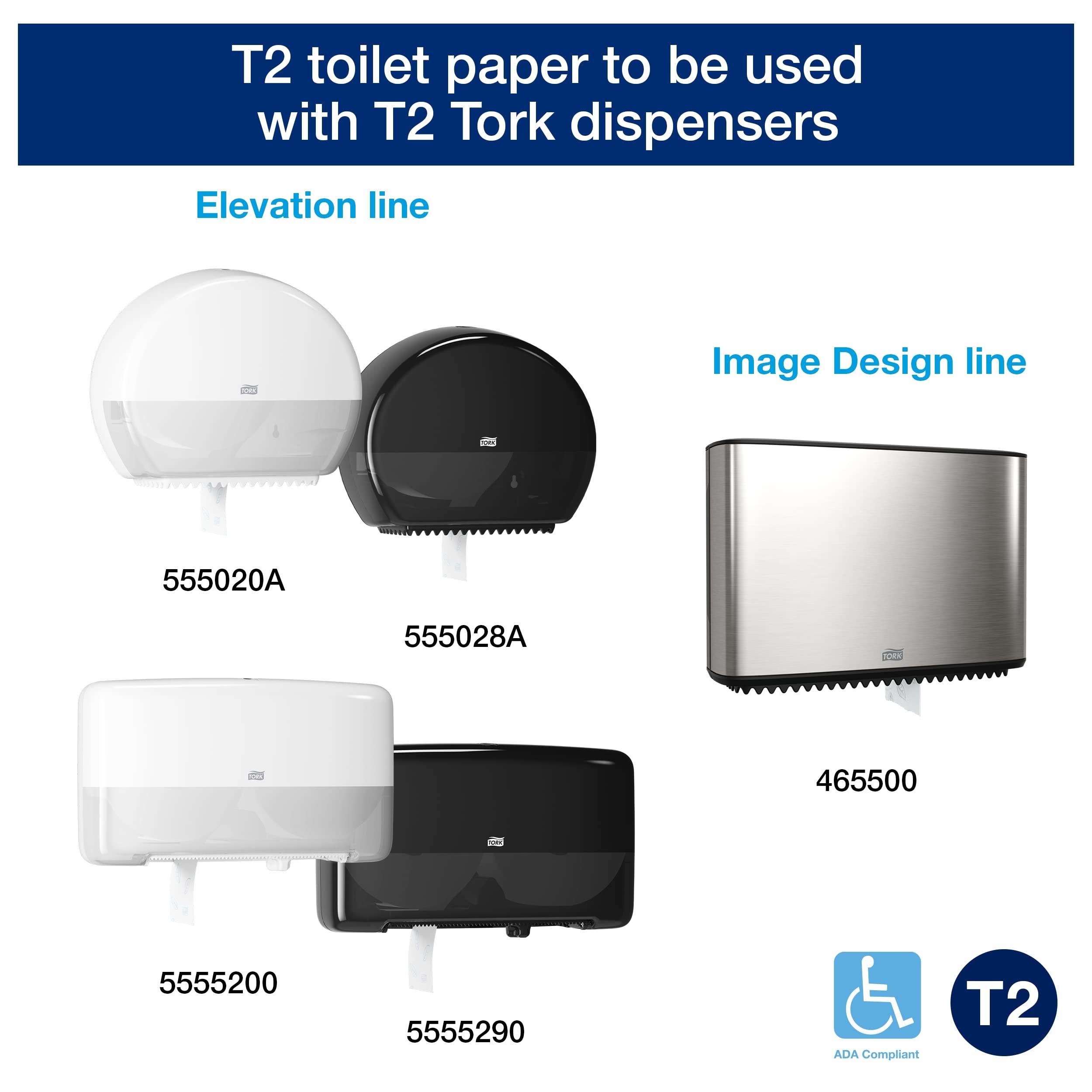 Tork Mini Jumbo Bath Tissue Roll - Toilet Paper Towels with Advanced Soft Quality, Compatible with T2 Tork Dispenser, 12 rolls x 1075, 2-Ply Sheets, Color: White, 11020602 - Image 6