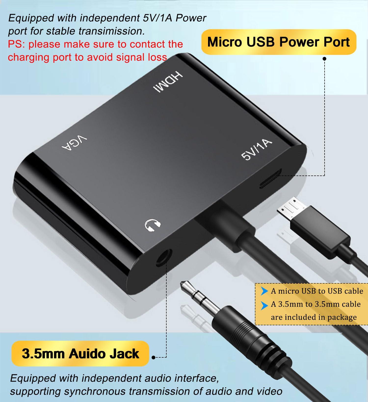AKWOR HDMI to VGA+HDMI Adapter for Dual Monitor, HDMI to VGA & HDMI Splitter 2-in-1,1080P@60HZ Full HD Display Video Converter Compaitble with Windows/Mac Os/Linux, Plug & Play - Image 5
