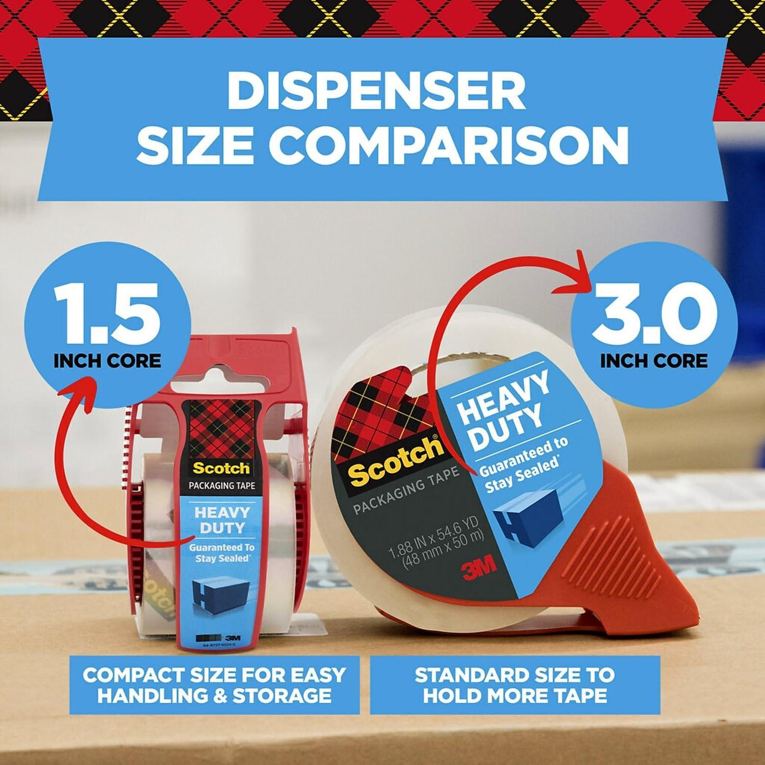 Scotch Heavy Duty Shipping Packaging Tape with Dispenser , Pack Of 2 - Image 4