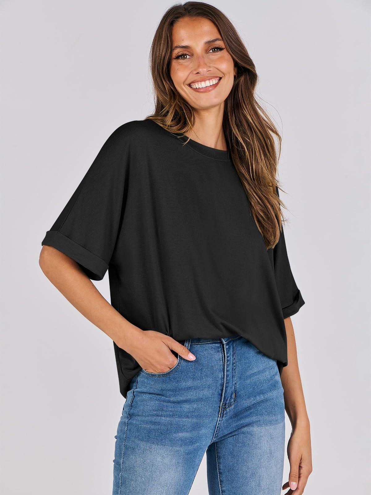ANRABESS Womens Tops Oversized T Shirts Short Sleeve Crewneck Summer Casual Loose Basic Tee Shirt 2025 Trendy Fashion Clothes - Image 8