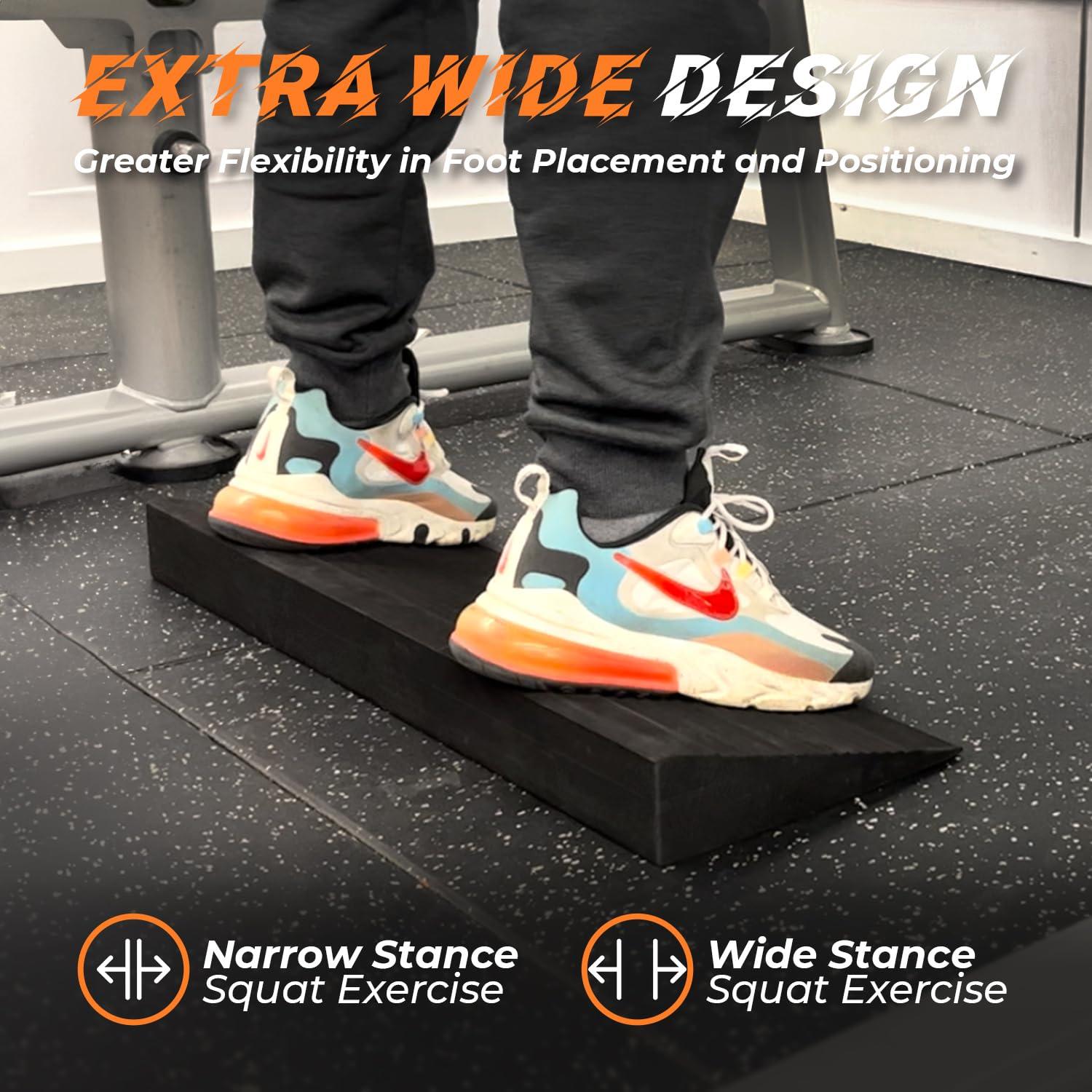 Actomall Squat Wedge Block - Large One-Piece Slant Board for Heel Elevated Squats, Knees Over Toes & Calf Stretches - Weightlifting & Recovery Training - Image 2