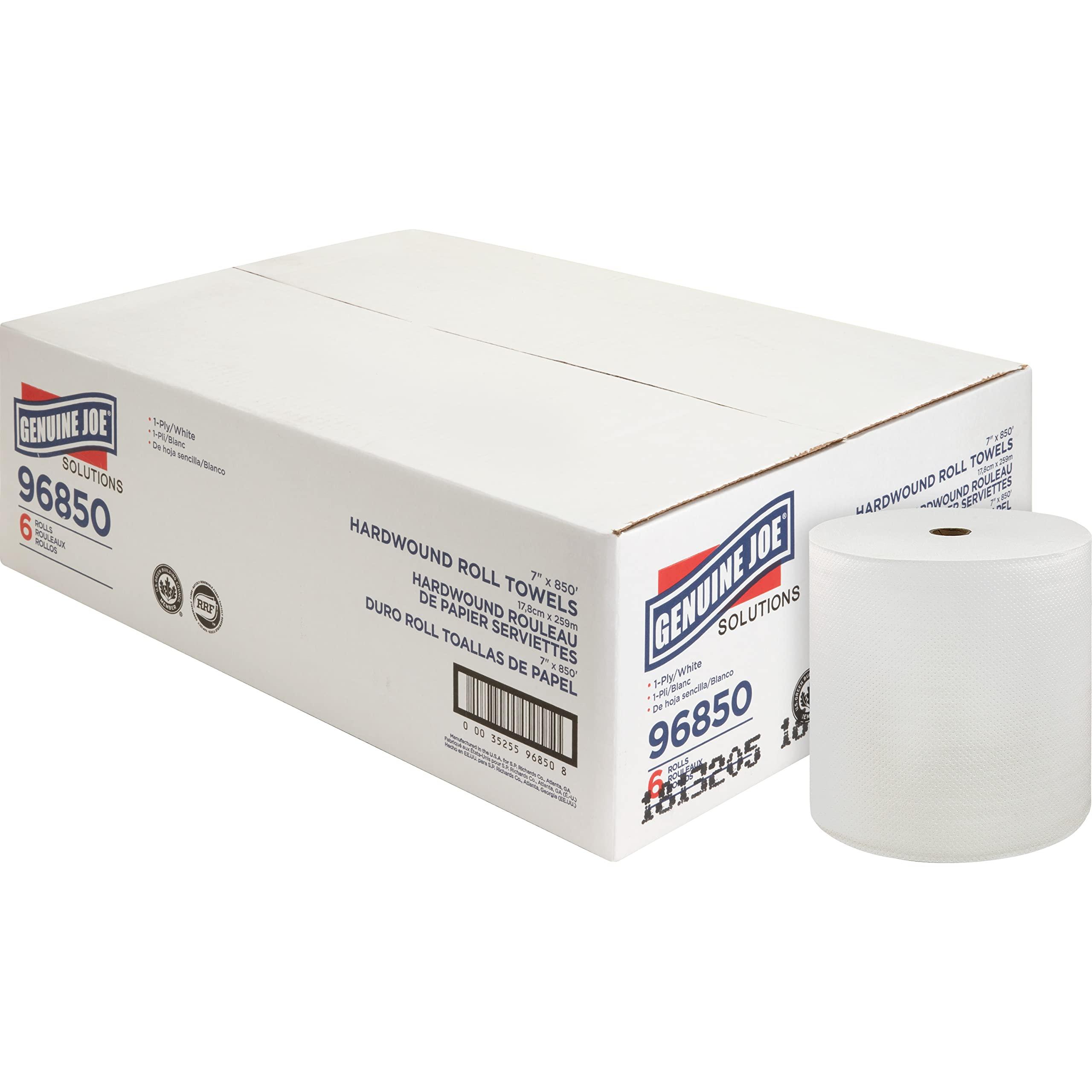Genuine Joe Solutions Solutions 850' Hardwound Paper Towels, 6 Rolls