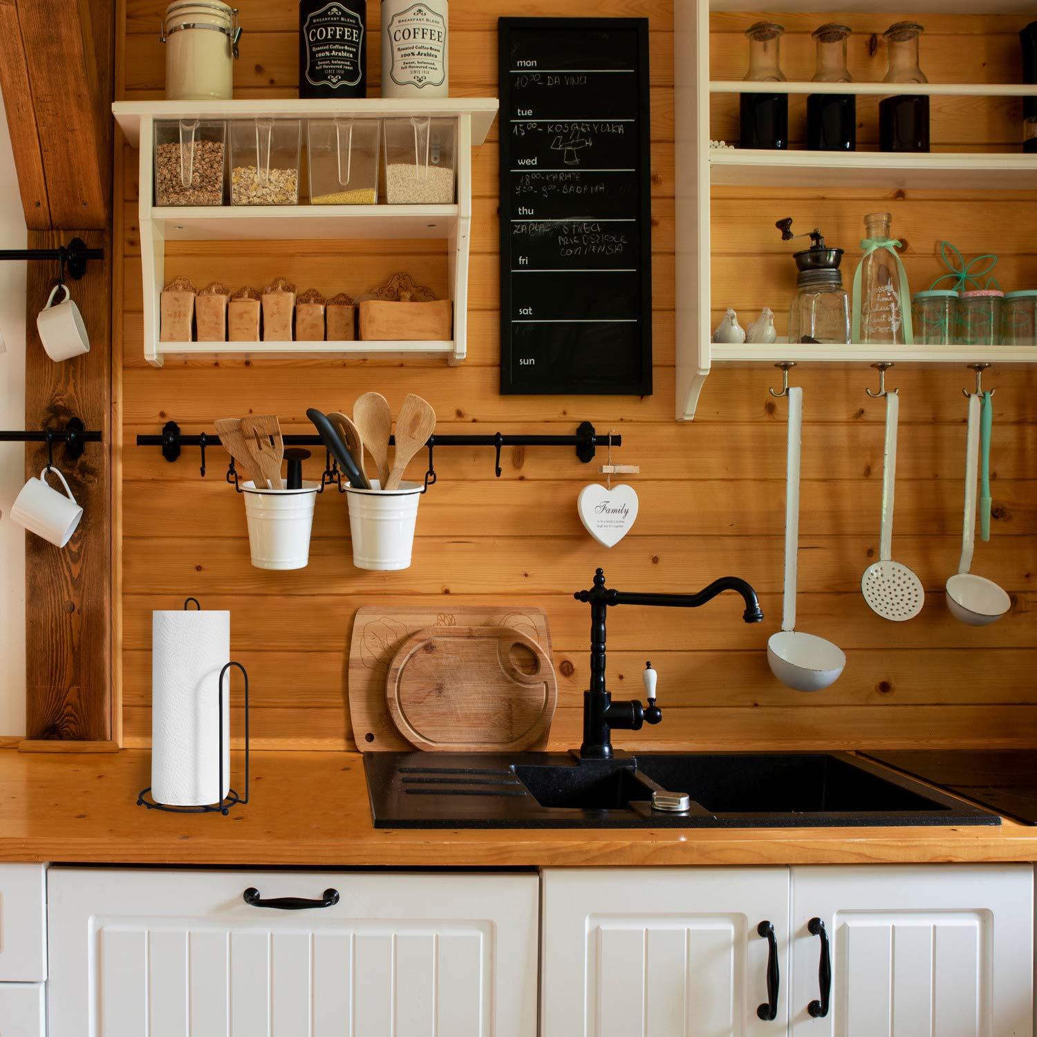 Blue Donuts Countertop - Easy One-Handed Tear , Farmhouse paper towel holder, Black Paper Towel Dispenser Countertop - Image 7