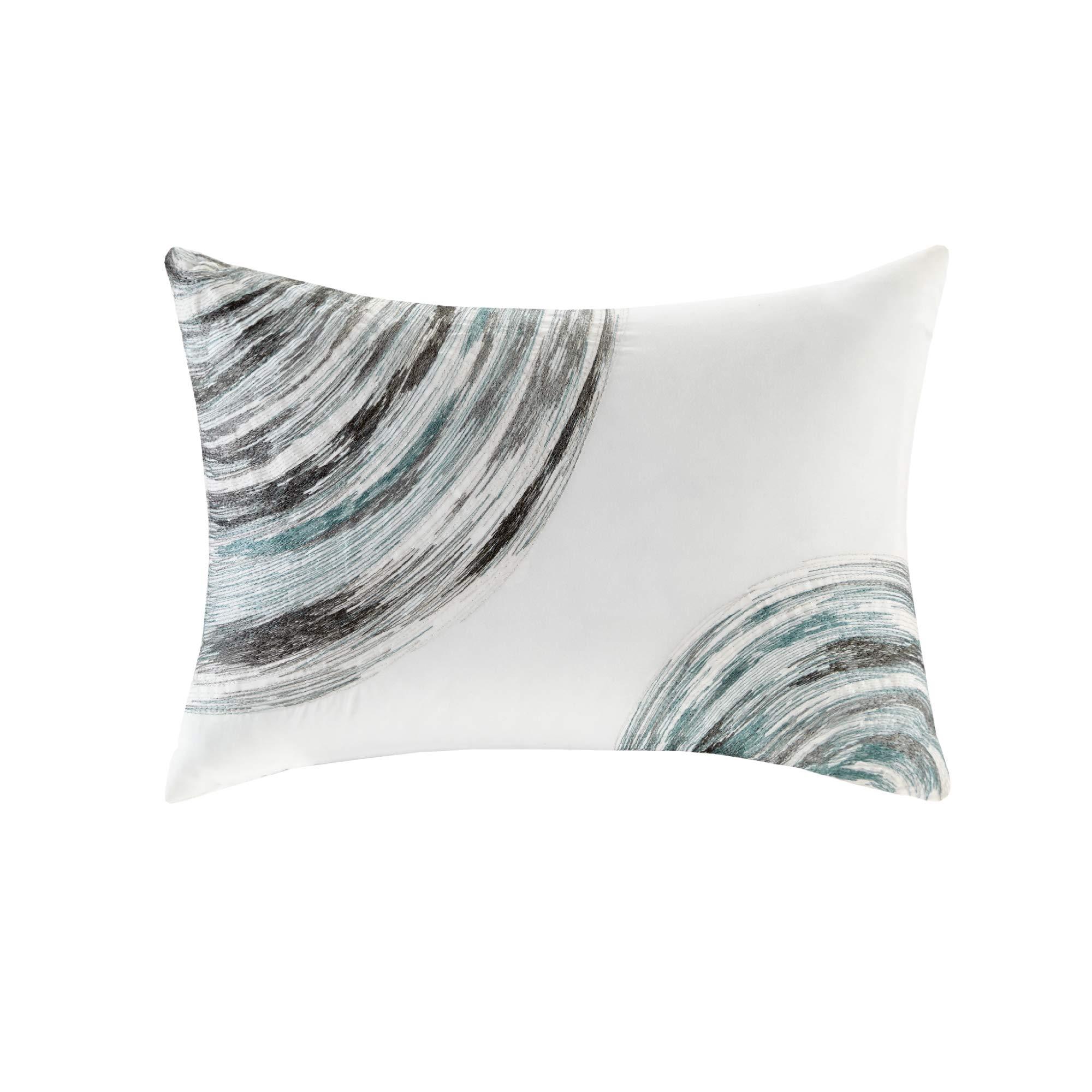 Madison Park Essentials Queen Comforter Set, Bed in a Bag Queen, Watercolor Print Coastal Comforter & Chambray Cotton Sheet Set, All Season Bedding Set, Saben, Aqua Queen (90 in x 90 in) 9 Piece - Image 11