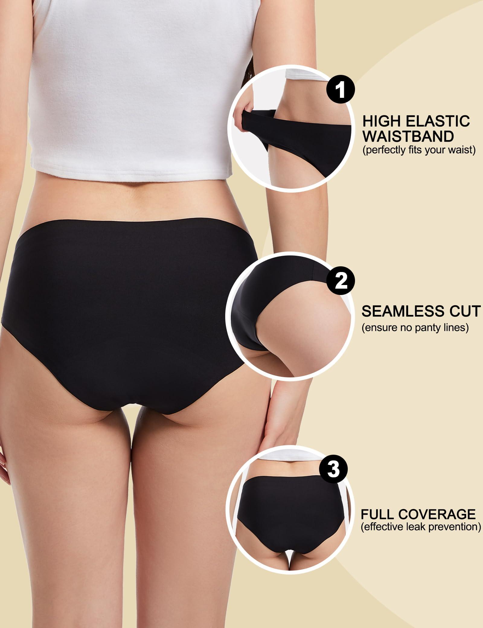 EcoPeriod Period Underwear for Women Heavy Flow, Leakproof Menstrual Underwear Seamless Period Panties, No Show Panty - Image 3
