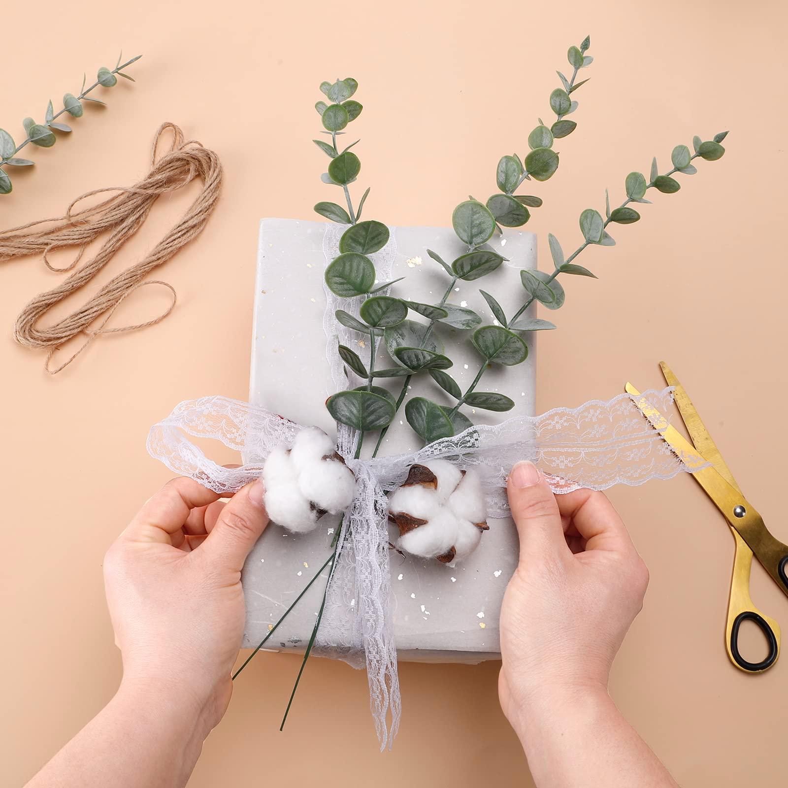 CEWOR 24pcs Eucalyptus Stems Artificial Eucalyptus Leaves Fake Greenery Branches Fake Flowers for Wedding Centerpiece Spring Easter Farmhouse Home Decoration - Image 5