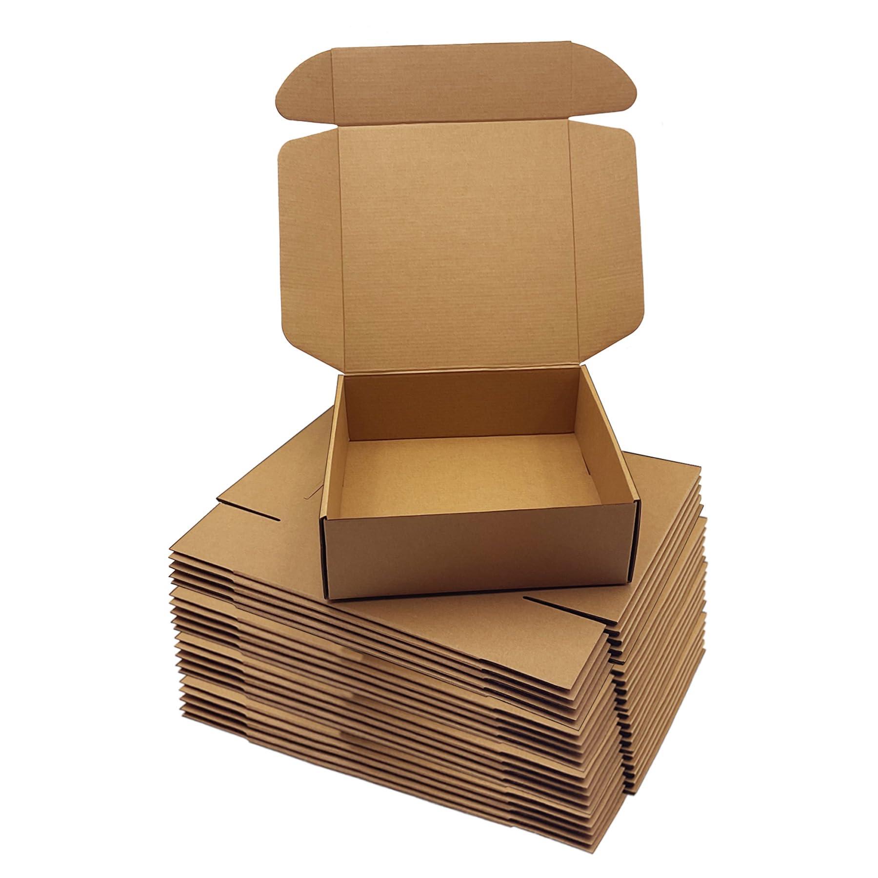 10x10x3 inch Shipping Boxes，Bulk 20 Pack，Brown Corrugated Mailers Cardboard Literature Mailer Box for Packaging Business, Mailing,Moving and Storage，Small Gift Boxes for Wrapping Mailing Present