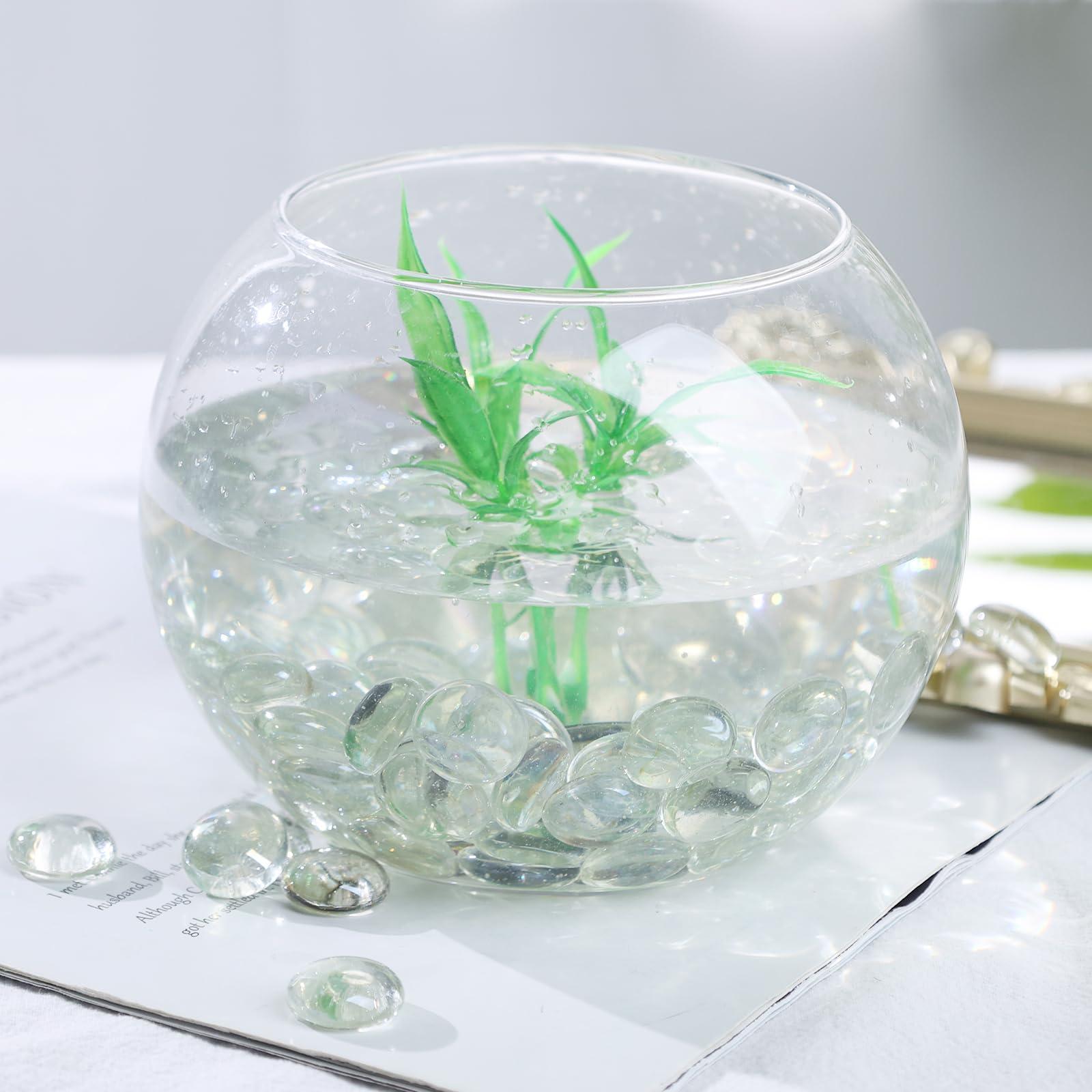 DomeStar 1LB Flat Glass Marbles, Clear Decorative Marbles for Vases Aquarium Pebbles Fish Tank Rocks Vase Fillers DIY Crafts Table Scatter Decor - Image 2