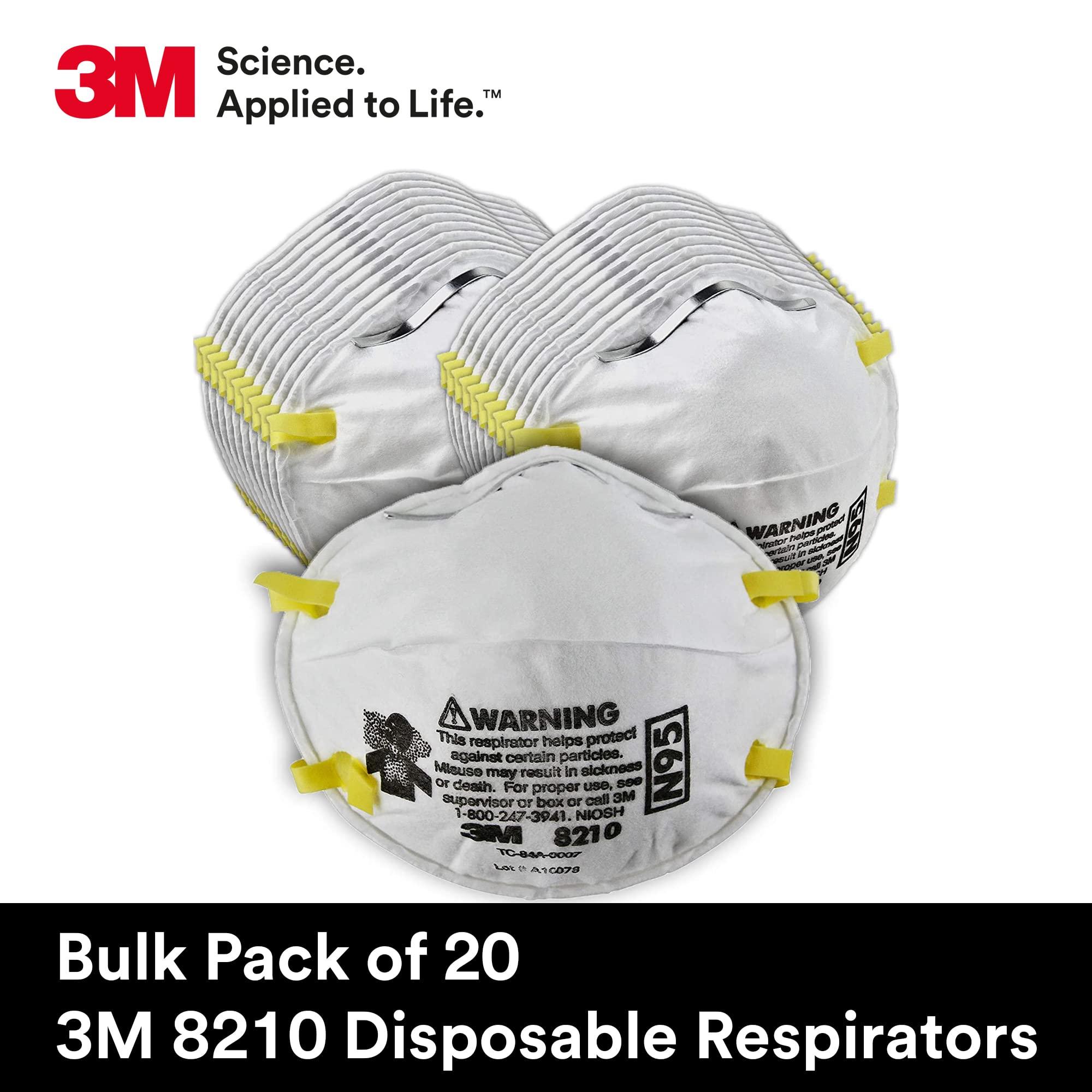3M 8210 Particulate Respirator, N95, Pack of 20 Disposable Respirator, NIOSH APPROVED, Two-Strap Cup Style Design, Lightweight with Cushioning Nose Foam - Image 8