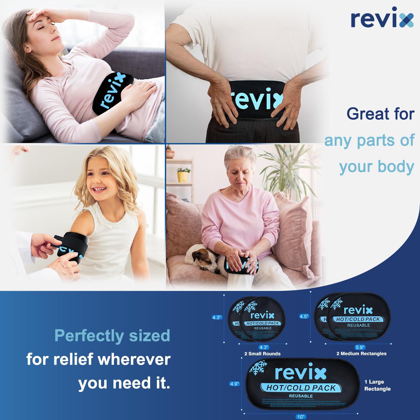 REVIX Ice Packs for Injuries Reusable, 5-Piece Set Hot and Cold Gel Ice Pack for Joints, Muscle, Post-Workout Recovery, Adjustable and Flexible Cooling Pads for Knees, Back, Arms and Neck - Image 4