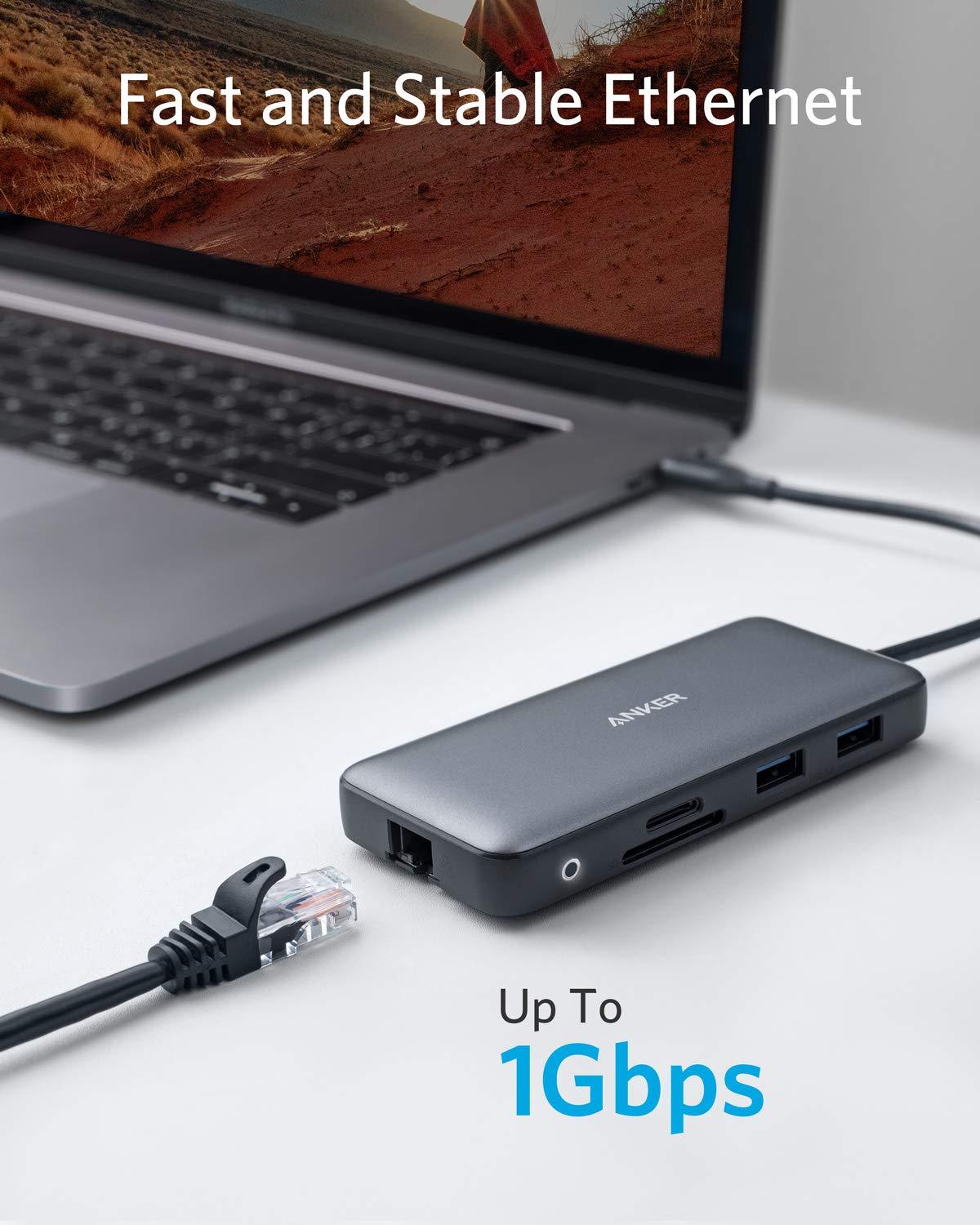 Anker Laptop Docking Station Dual Monitor, 8-in-1 USB C Hub, 4K Dual Monitor with 2 HDMI, 1 Gbps Ethernet Hub, 85W Power Delivery, SD Card Reader for MacBook Pro, XPS and More - Image 7