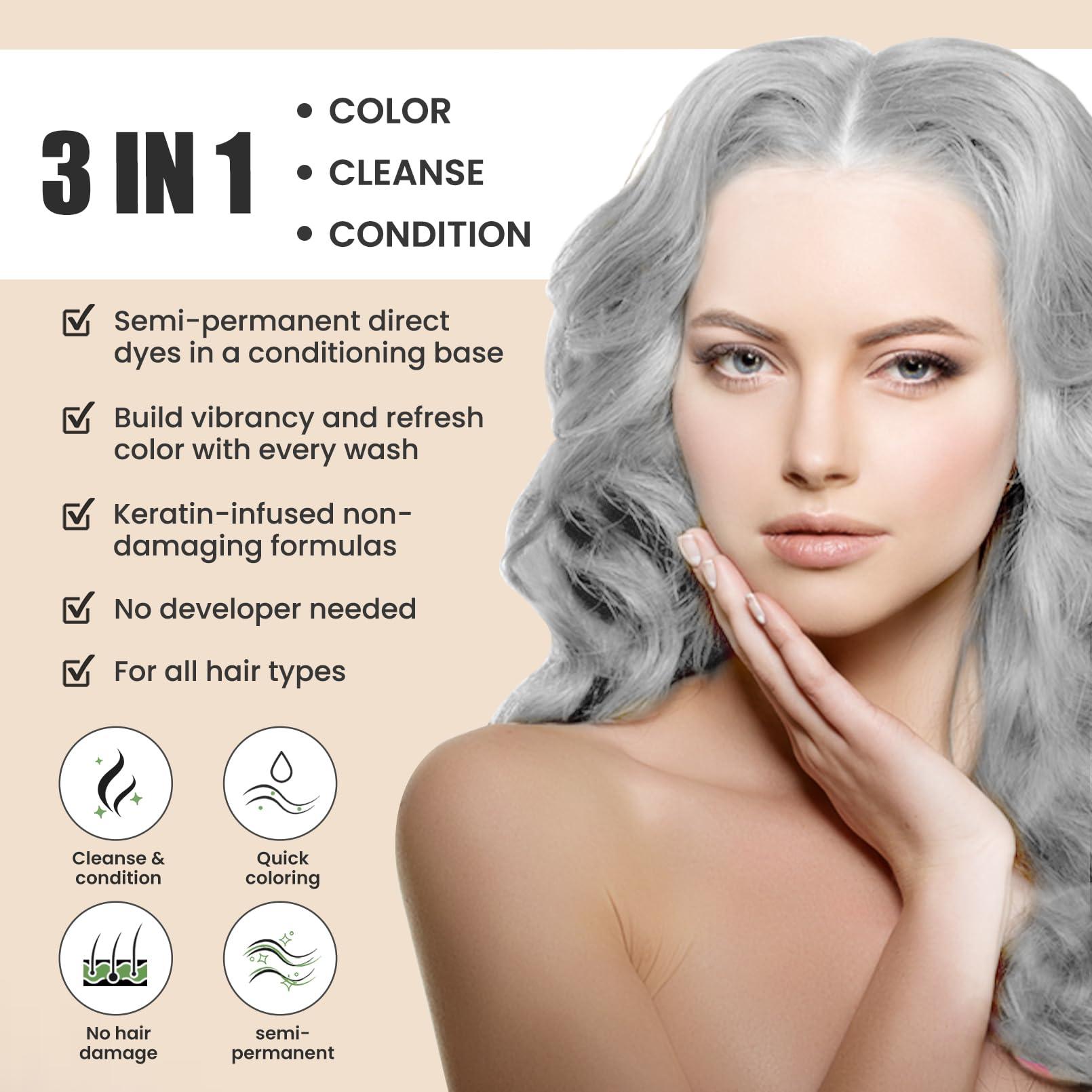 Depositing Hair Mask, Hair Refreshing Conditioner, Non-foaming, Cruelty-free 5.28 fl.oz (Sliver Gray) - Image 3