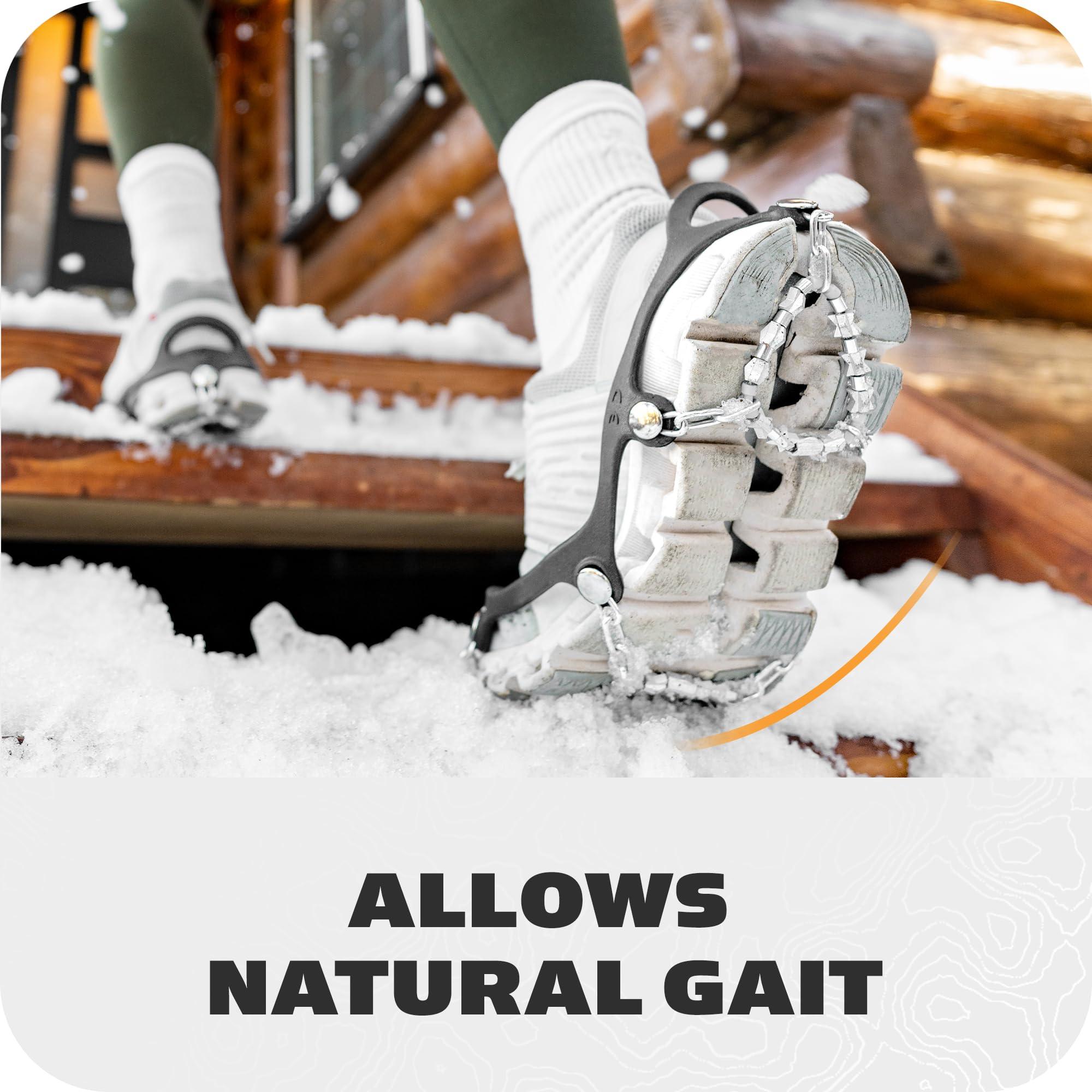 Yaktrax Diamond Grip - Full-Foot Traction on Ice, Snow, & Multi-Terrain Surfaces - Swiveling Diamond Bead Grip Points - Cold-Resistant Easy On/Off Elastic Upper Band - Image 8