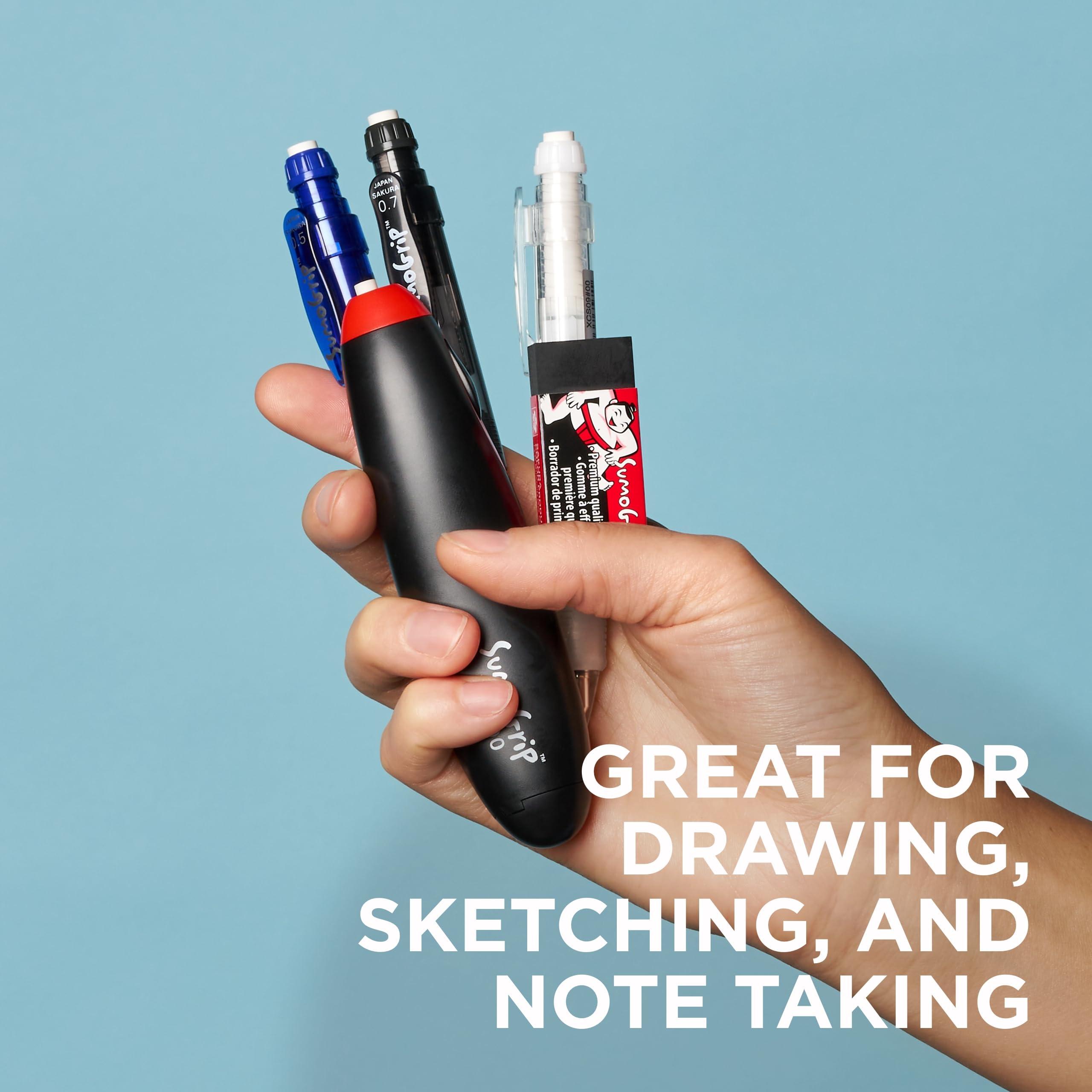 SAKURA SumoGrip Pencil with Comfort Grip - 0.9 mm Ergonomic Mechanical Pencil - Clear - Image 6