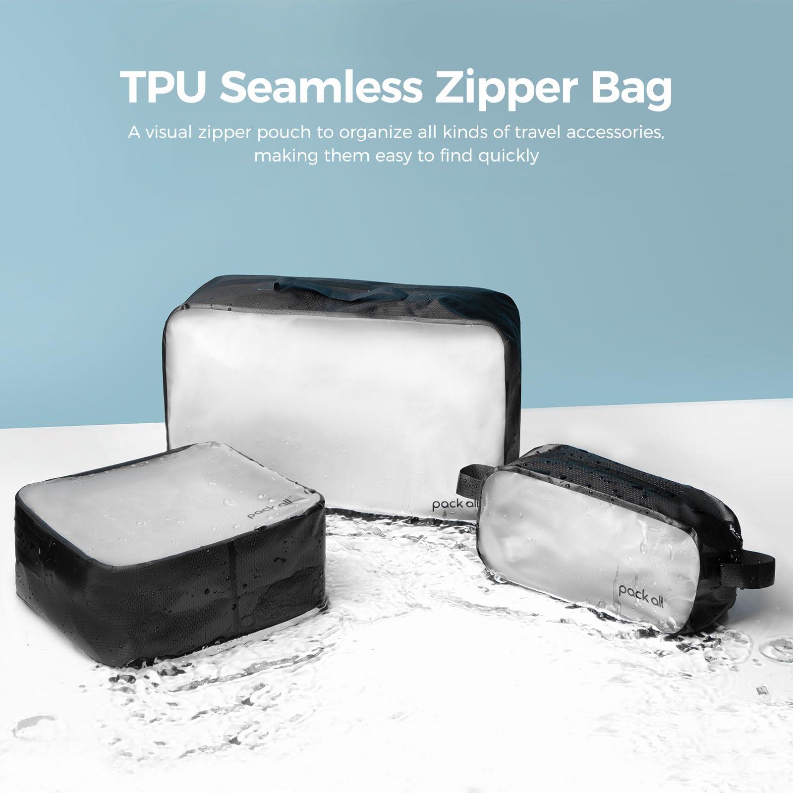 pack all Seamless Clear Toiletry Bag, Tear-resistant Clear Makeup Bag, Water-resistant Travel Packing Organizer for Toiletries, Cosmetics and Accessories (Small) - Image 9