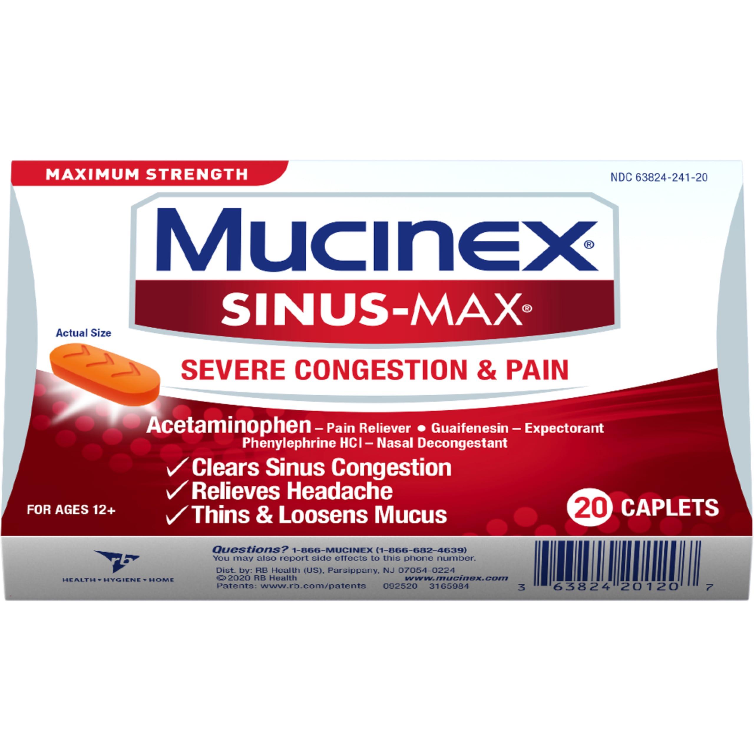 Mucinex Sinus-Max Severe Congestion Relief Caplets, 20 Count - Image 17