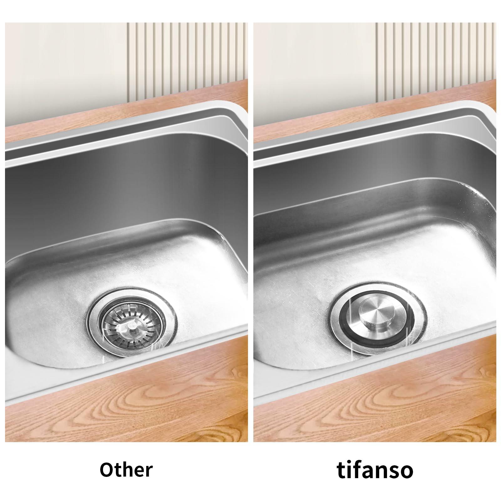 Tifanso Kitchen Sink Drain Stopper Cover, 2PCS Stainless Steel Garbage Disposal Stopper 3.34 Inch Drain Plug, Fits Standard Kitchen Sink Size of 3-1/2 Inch - Image 6