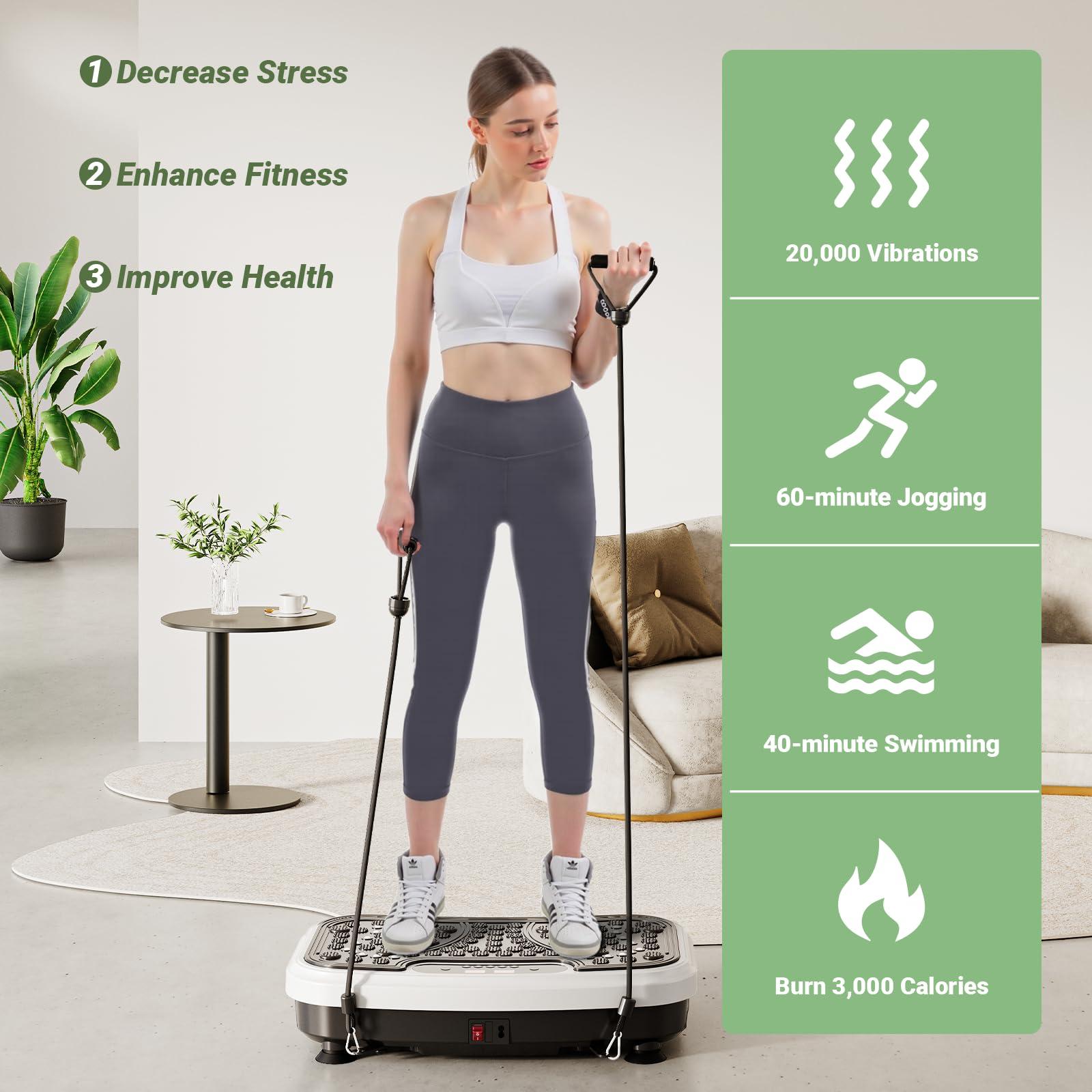 UTRYCO Whole Body Vibration Plate Exercise Machine Vibrating Plate Shaking with Weight 330lbs, Shake Plate Exercise Machine Power Plate Vibration Platform for Fitness Equipment Workout - Image 2