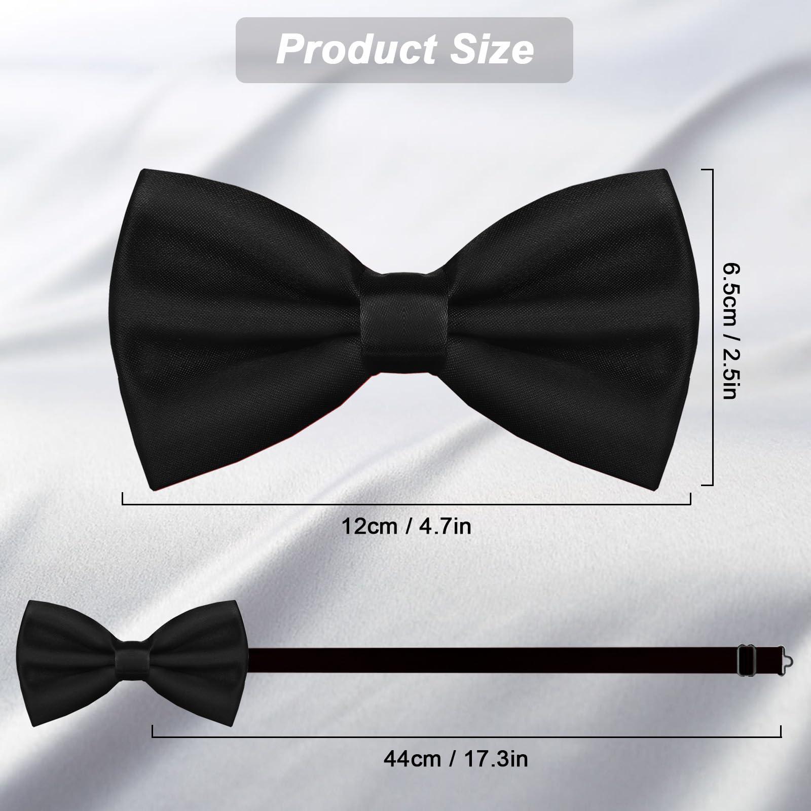 WOXVM Men's Bow Ties Solid Color Pre-Tied Bow Tie Satin Formal Tuxedo Bowtie Adjustable Neck Bowtie for Men Wedding Party - Image 3