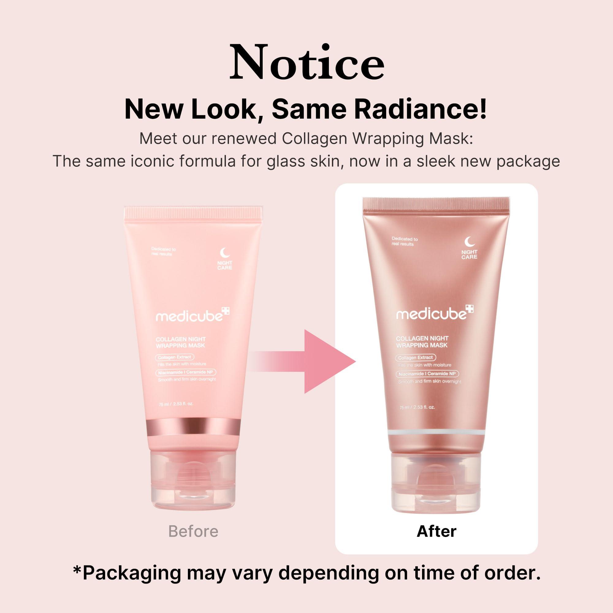 medicube Collagen Overnight Wrapping Peel Off Facial Mask Pack - Elasticity & Hydration Care, Reduces Sagging & Dullness - Hydrolyzed Collagen For Glowing Skin - Korean Skin Care, 2.53 fl.oz - Image 2