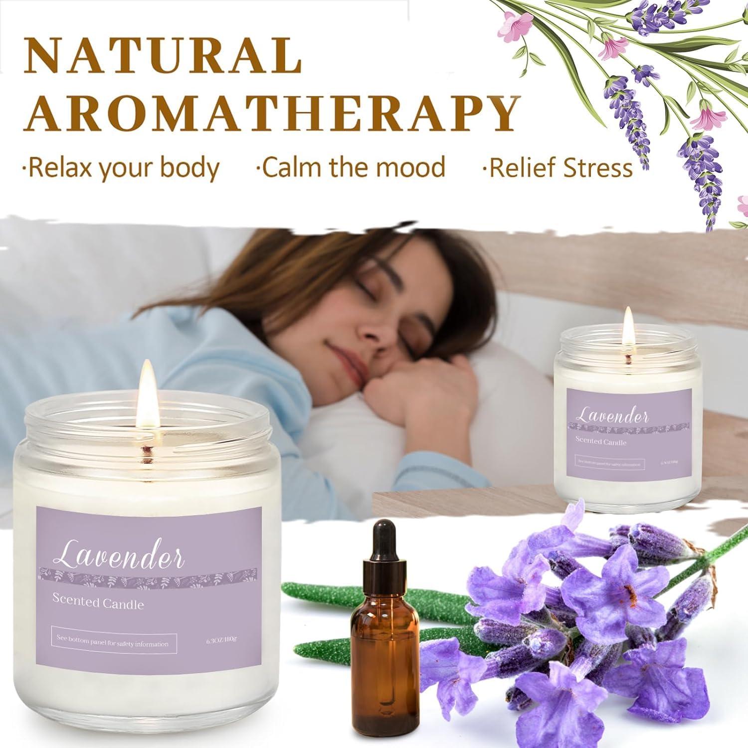 6 Pack Candles for Home Scented Aromatherapy Candles Gifts Set for Women, Lavender Candle, 37.8 oz 300 Hour Long Lasting Candles, Stocking Stuffers, Birthday, Valentine, Christmas, Anniversary Present - Image 3
