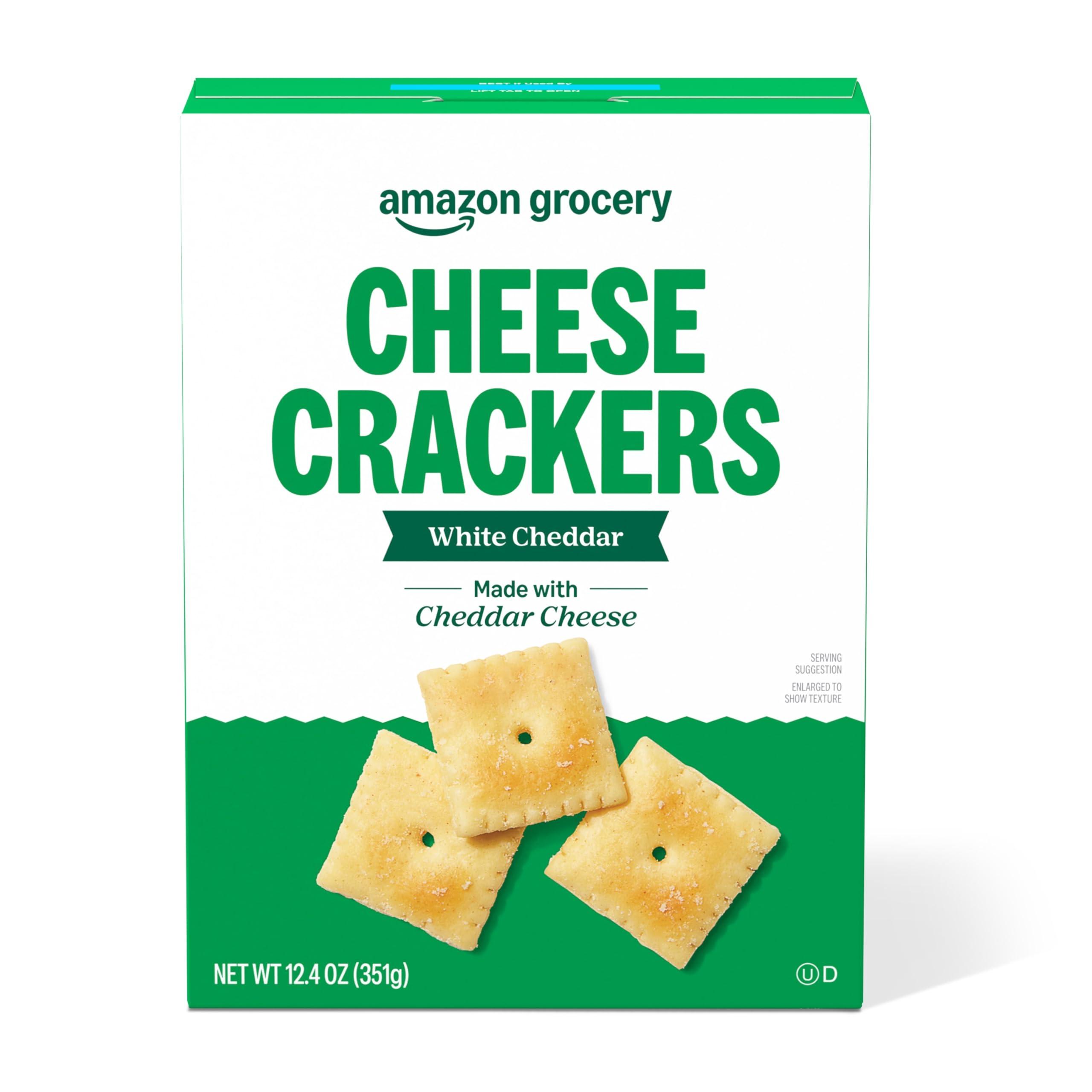Amazon Grocery, White Cheddar Cheese Crackers, 12.4 Oz (Previously Happy Belly, Packaging May Vary)