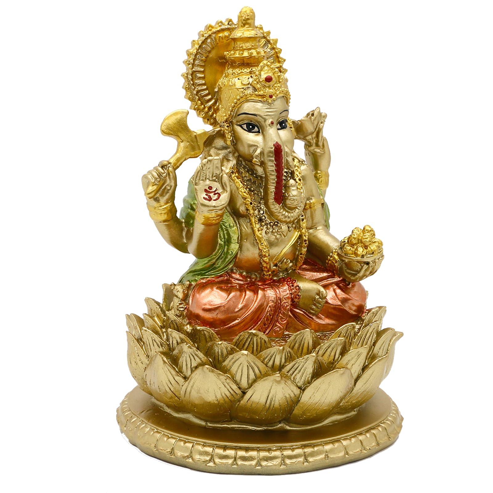 alikiki Hindu God Lord Ganesha Statue - India God Ganesh Statue Ganpati Idol Sculpture Indian Mandir Temple Pooja Items Home Altar Yoga Meditation Room Decor Gifts for Indian - Image 8
