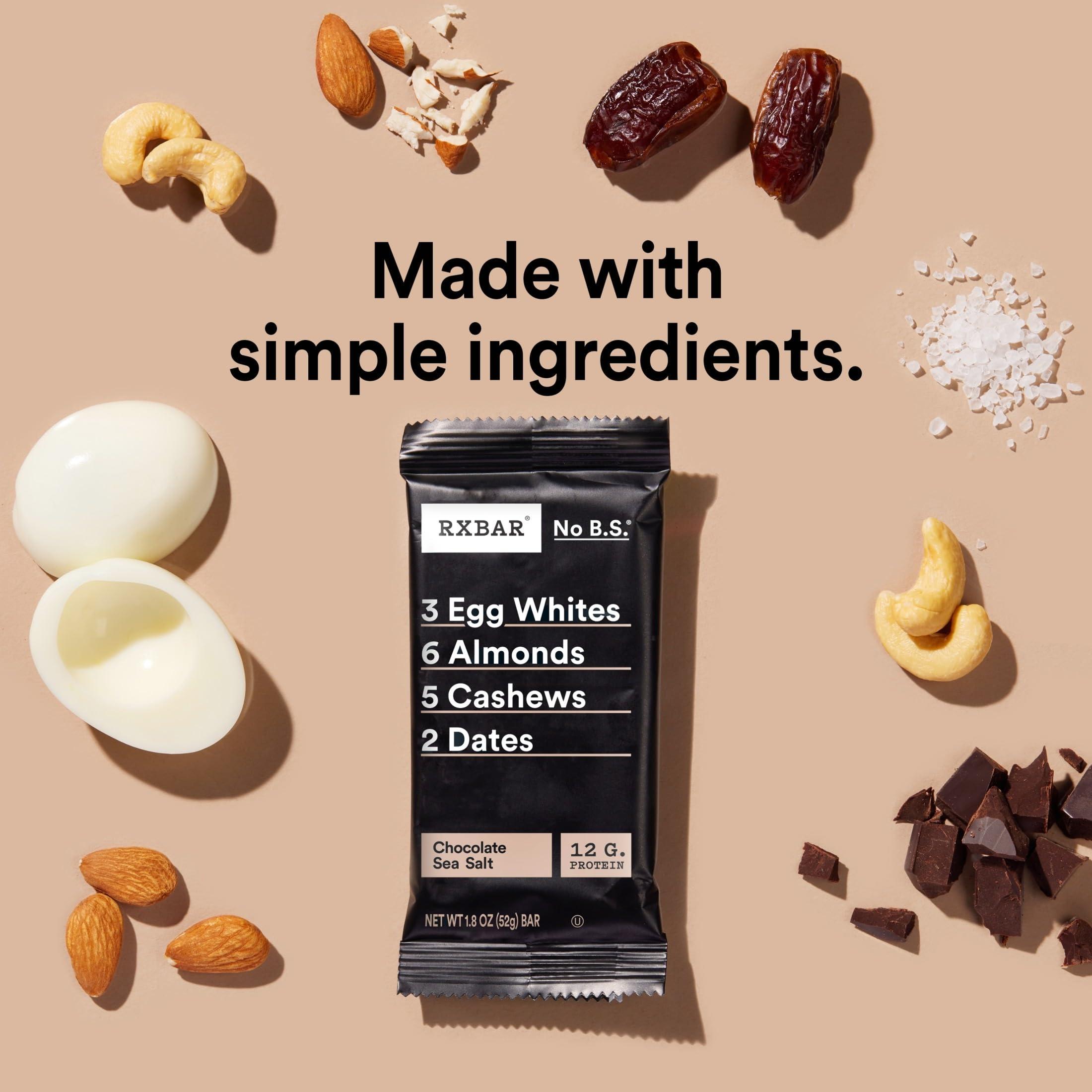 RXBAR Protein Bars, Protein Snack, Snack Bars, Chocolate Sea Salt, 22oz Box (12 Bars) - Image 4